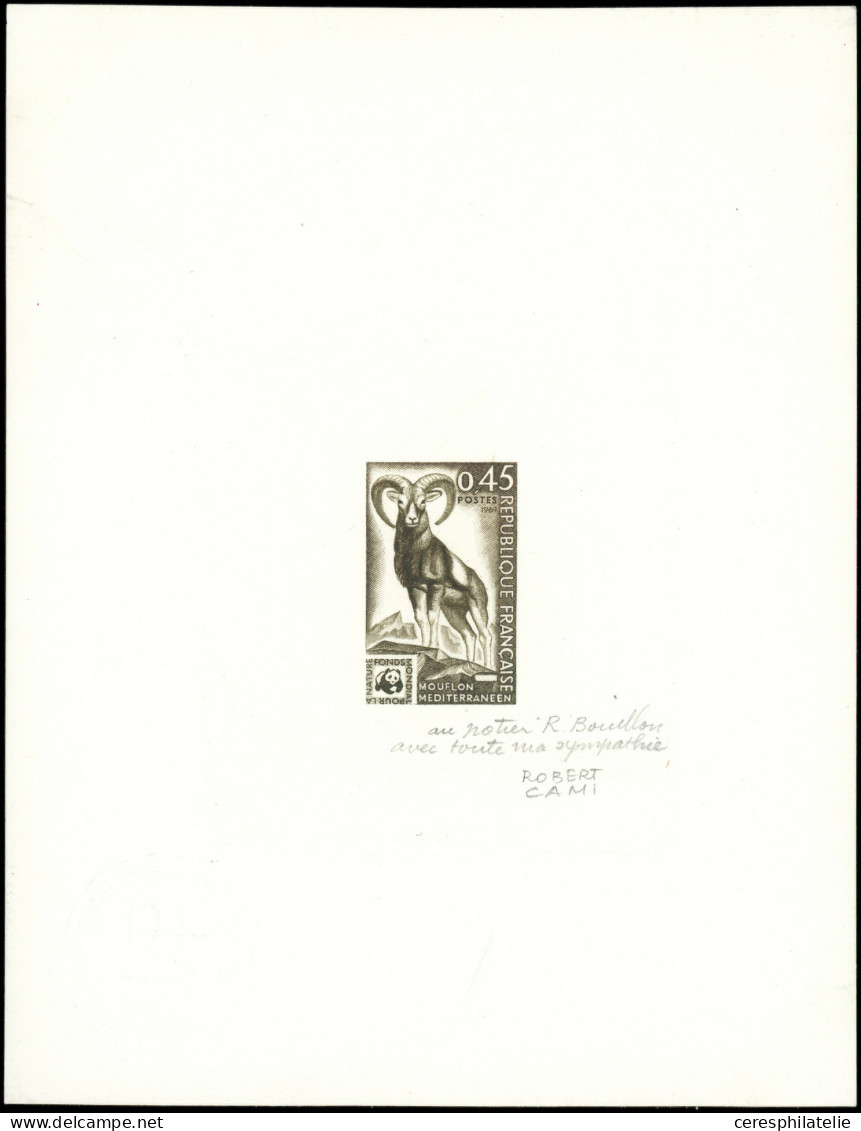 EPREUVES D'ARTISTES ET D'ATELIER - 1613   Mouflon, WWF, épreuve D'artiste En Noir Signée, TB - Artist Proofs