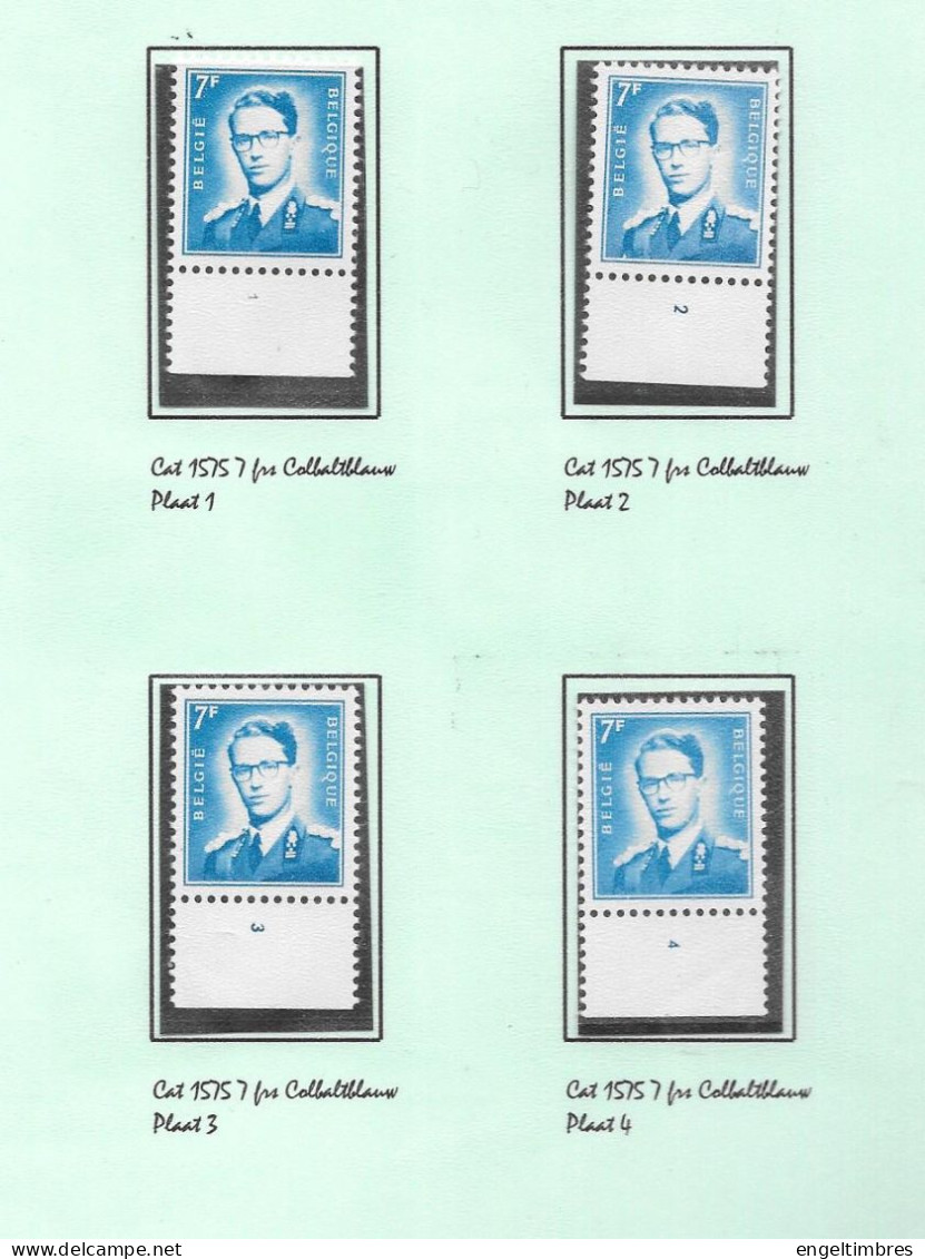 Belgium -  Marchand  7 Bfrs  4 X Plaatnummers 1 - 4 Cat 1575   -- ZIE Scans - 1961-1970