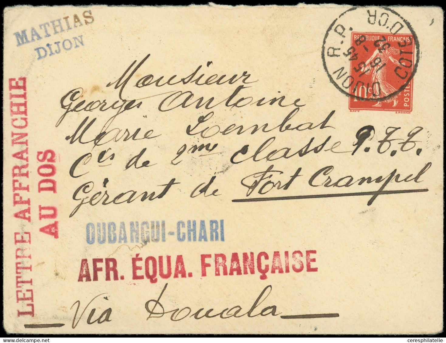 Let LETTRES DU XXe SIECLE - N°107 PAIRE, 108, 109 BLOC De 8 Et BANDE De 4, Au Verso D'une Env. Entier 10c. Semeuse, Tous - Cartas & Documentos