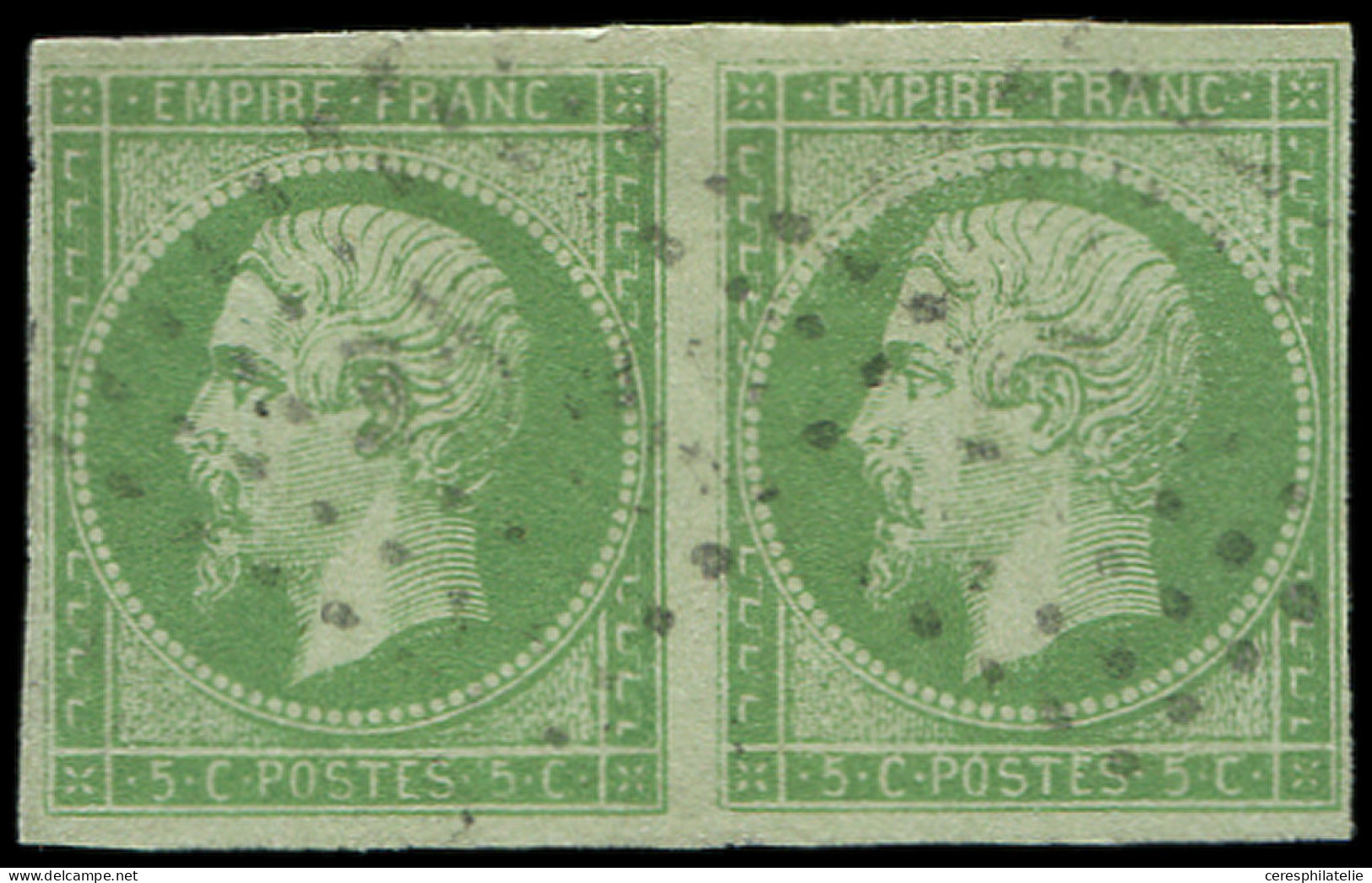Colonies Générales - 8     5c. Vert-jaune, PAIRE Obl., TB - Autres & Non Classés