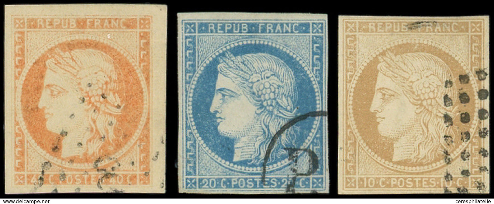 Colonies Générales - 11/13 10c. Bistre, 20c. Bleu Et 40c. Orange De 1871, Obl. Dont N°12 Cachet PD De La Réunion, TB - Sonstige & Ohne Zuordnung