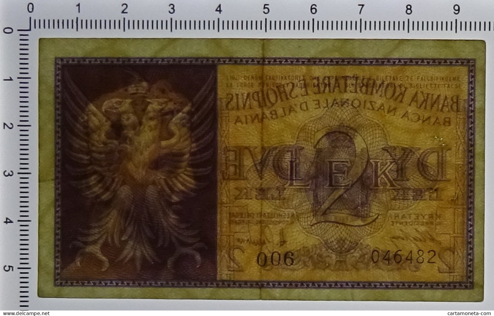 2 LEK REGNO D'ITALIA E ALBANIA BANCA NAZIONALE D'ALBANIA GENNAIO 1941 BB/SPL - Non Classificati