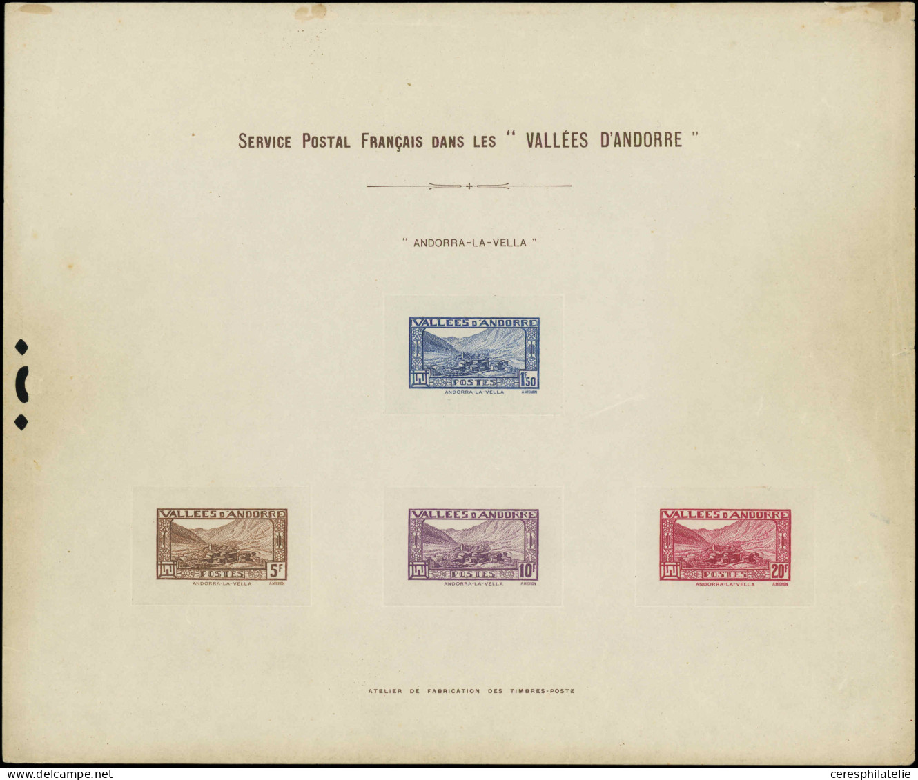 ANDORRE 40 Et 43/45 : Andorre La Vieille, Epreuve Collective, Qqs Défauts, B/TB - Used Stamps