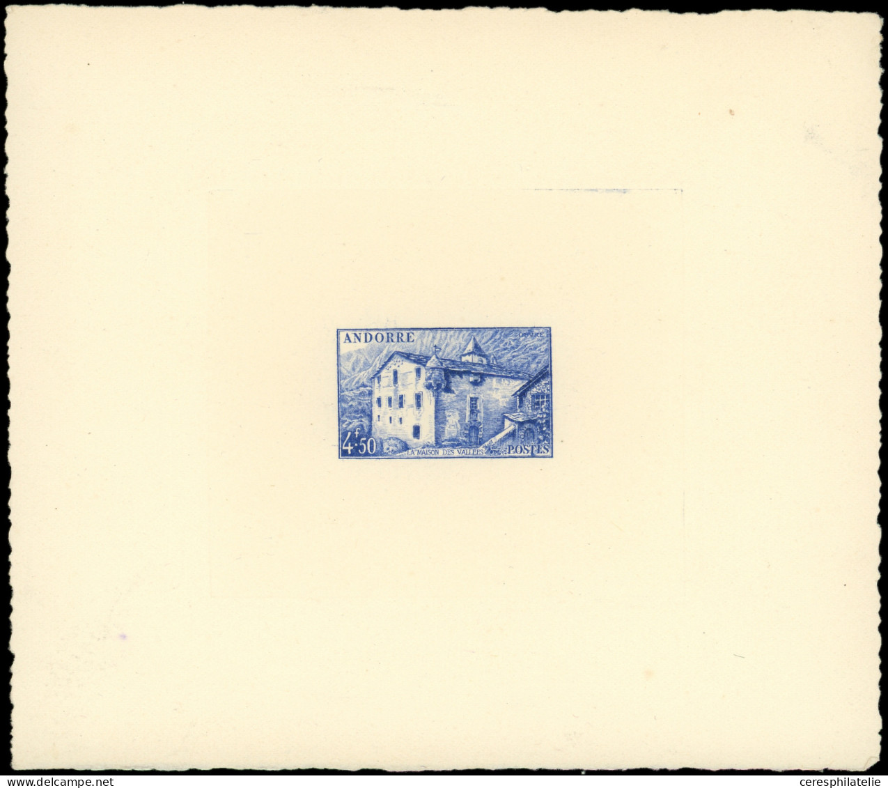 ANDORRE 4f50 Maison Des Vallées, épreuve D'artiste En Outremer Vif, TB - Used Stamps