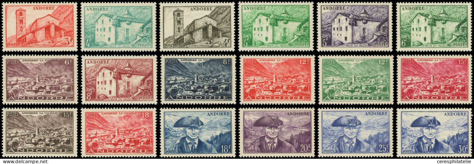 ** ANDORRE 120/37 : Série De 1948 Sauf Le 1f., TB - Unused Stamps