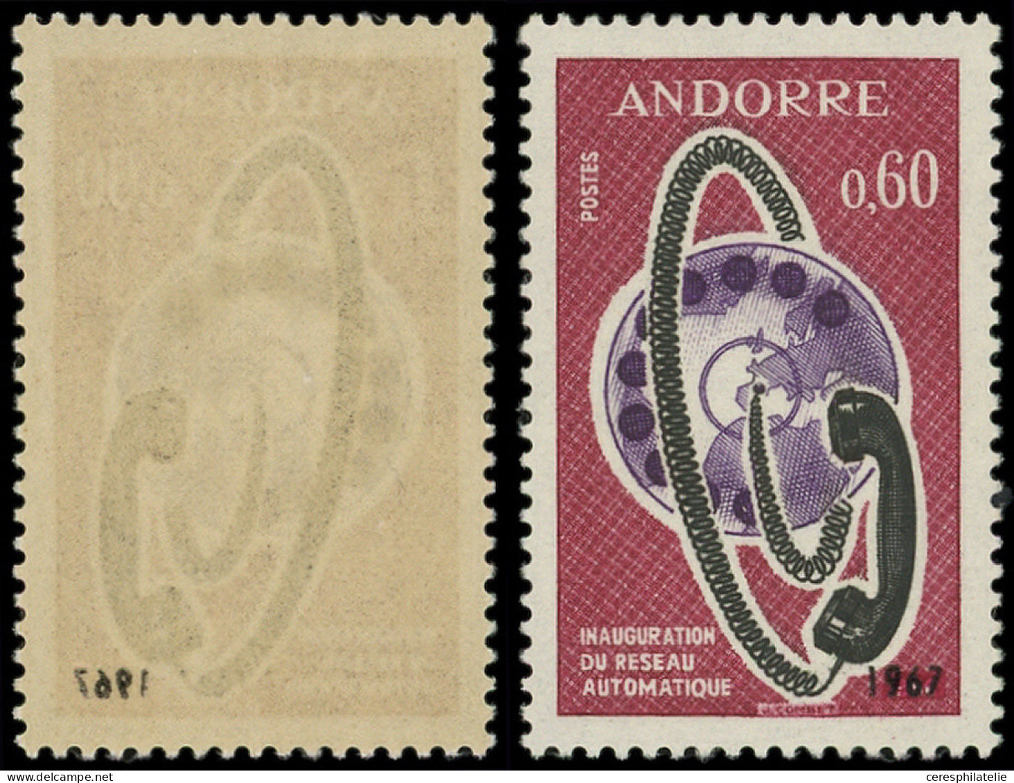 ** ANDORRE 182 : Réseau Téléphonique, "1967" RECTO-VERSO, TB - Nuevos