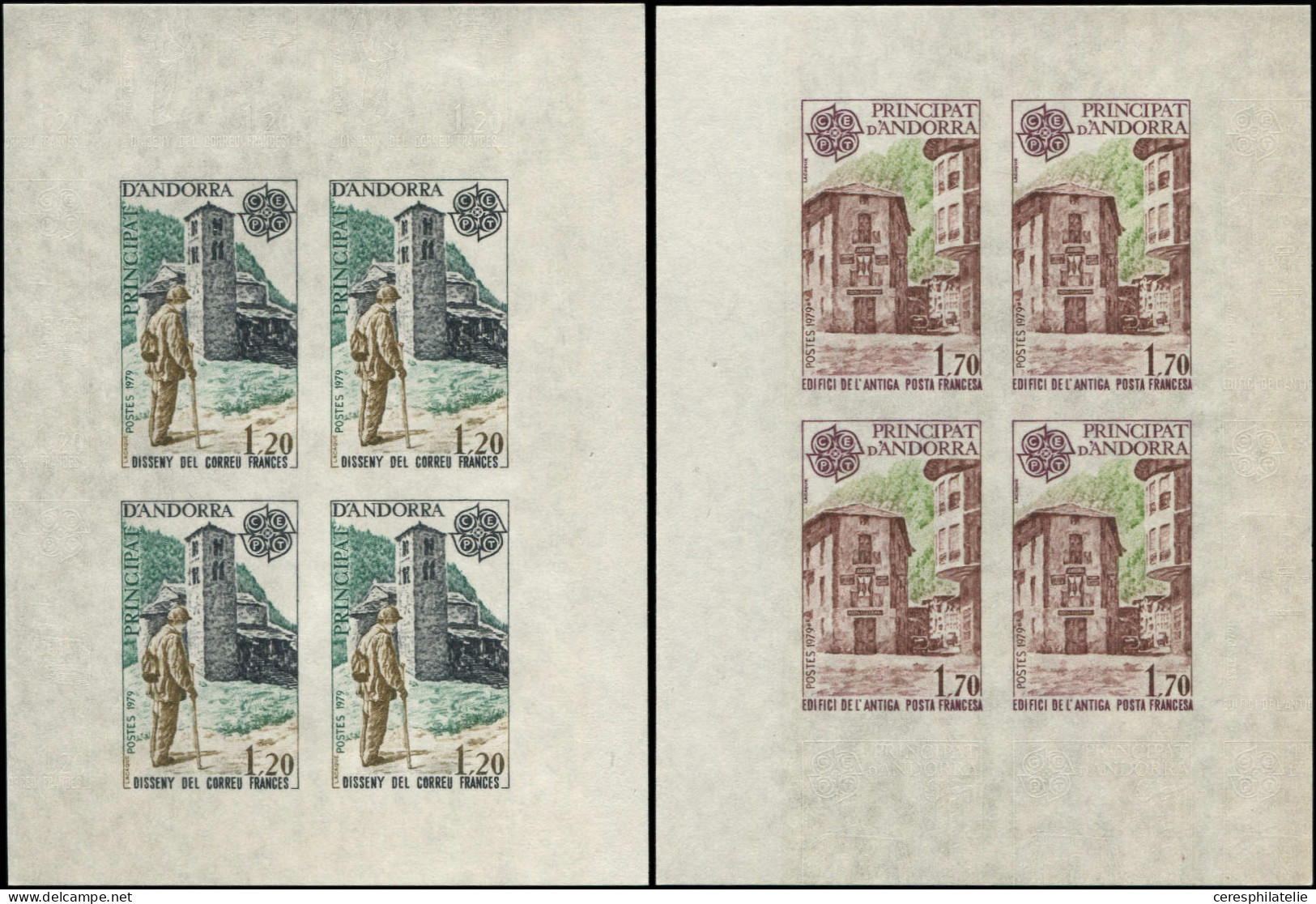 ** ANDORRE 276/77 : Europa 1979, Feuillets De 4 NON DENTELES, TB - Nuevos