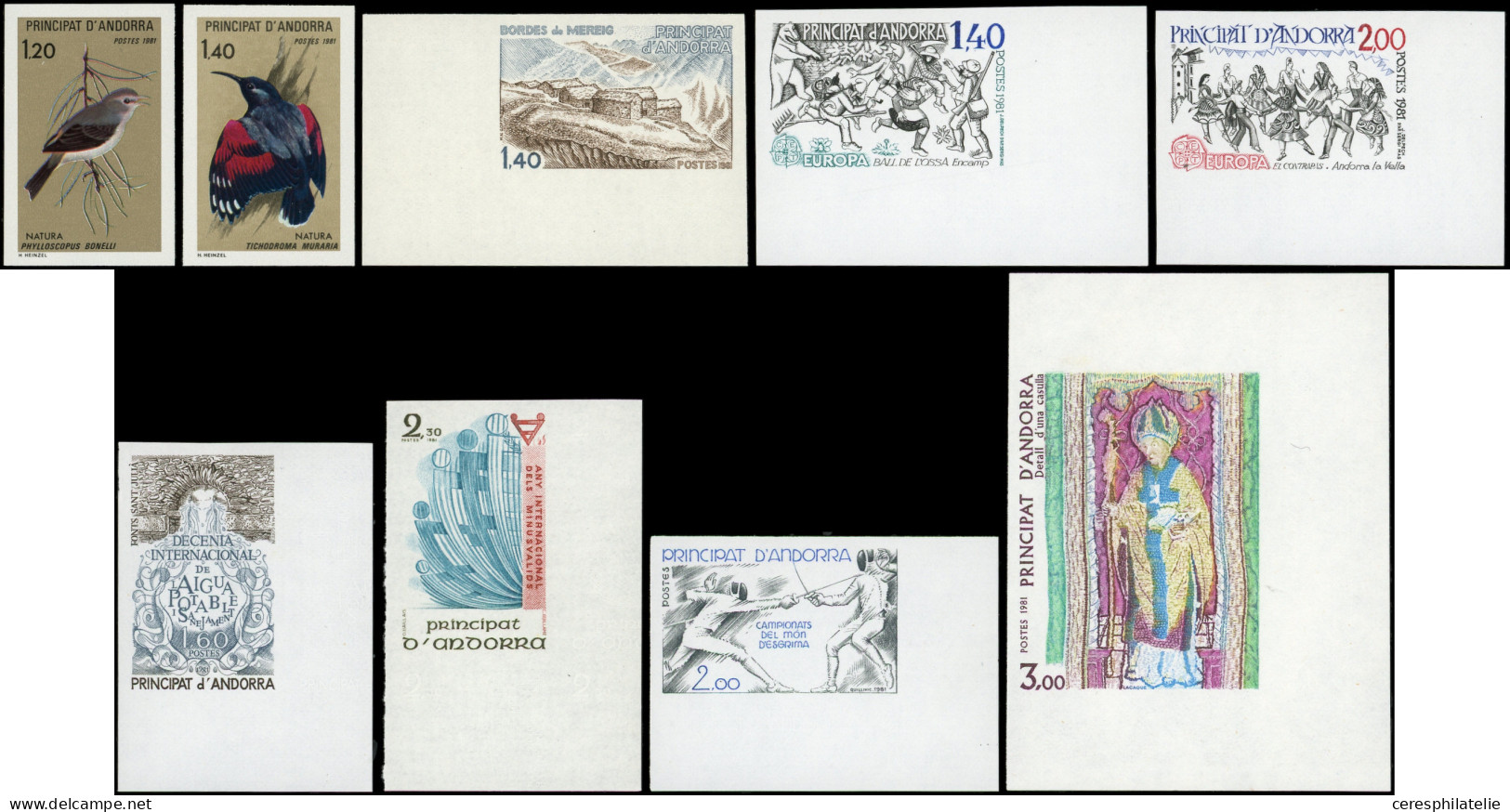 ** ANDORRE 291/99 : Année 1981, NON DENTELEE, TB - Nuevos