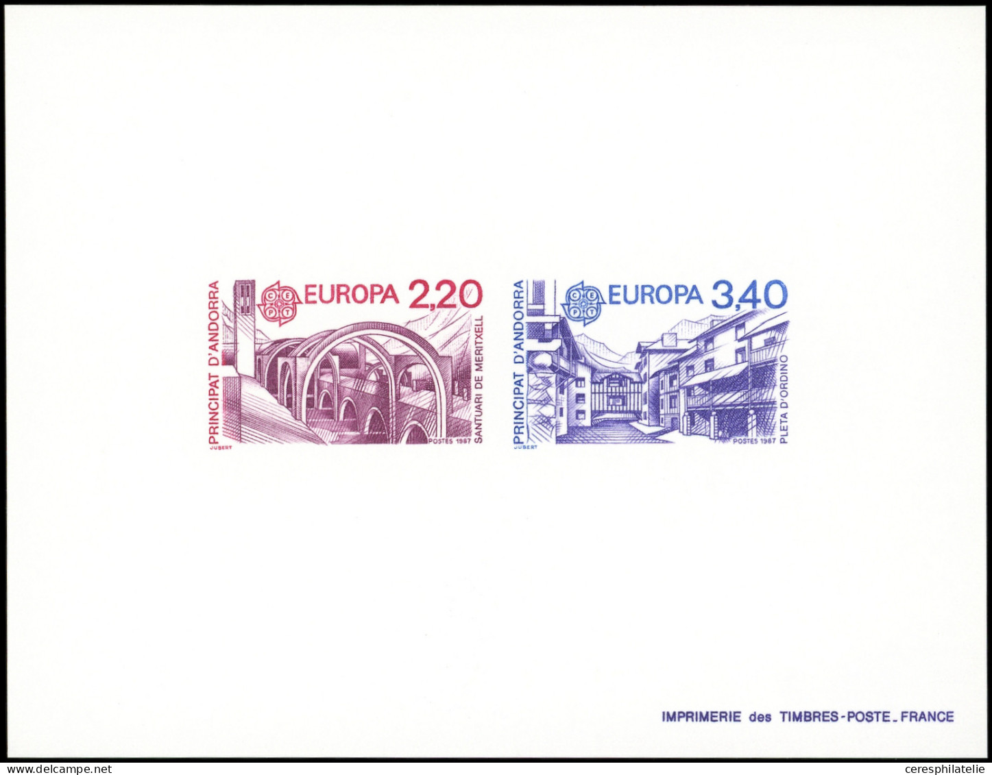 ANDORRE 358/59 : Europa 1987, Epreuve Collective, TB - Used Stamps