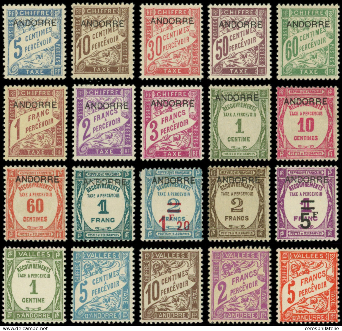 * ANDORRE Taxe 1/8, 9/15, 16 Et 17/20 : Sur FA, TB - Unused Stamps