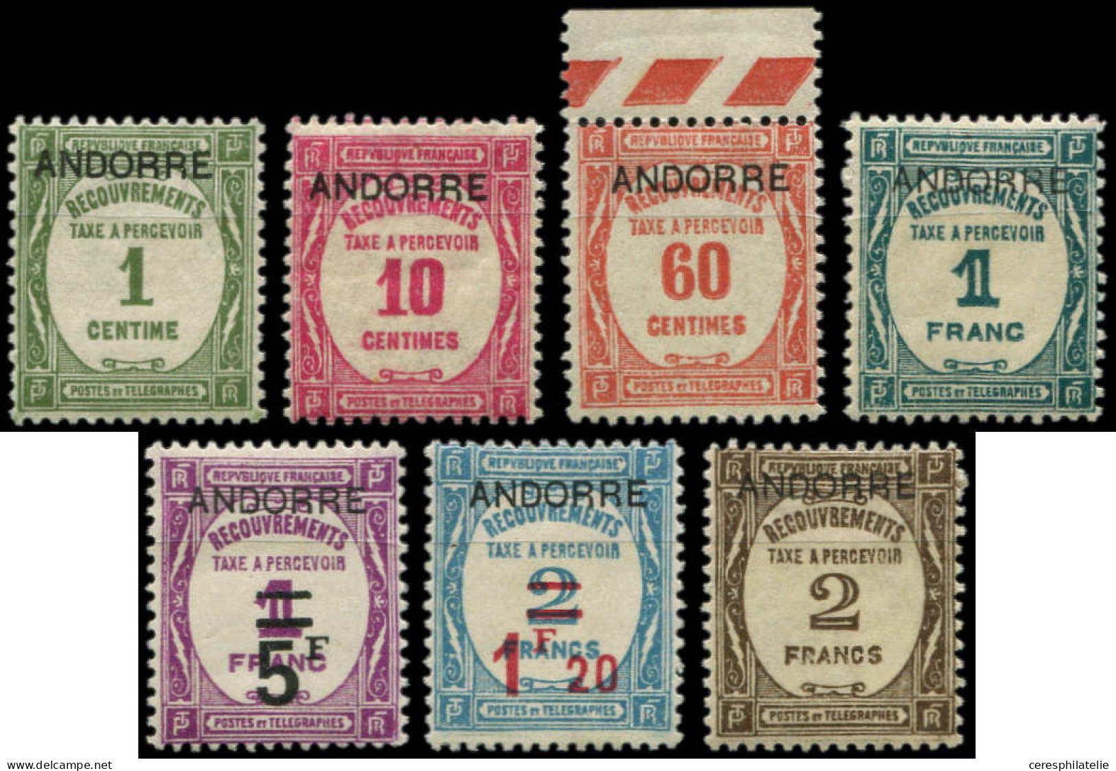 * ANDORRE Taxe 9/15 : Série Recouvrements, TB - Unused Stamps