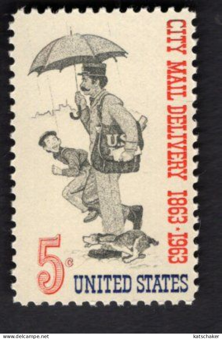202326837 1963 SCOTT 1238 (XX) POSTFRIS MINT NEVER HINGED - CITY MAIL DELIVERY POSTMAN CHILD DOG - Unused Stamps