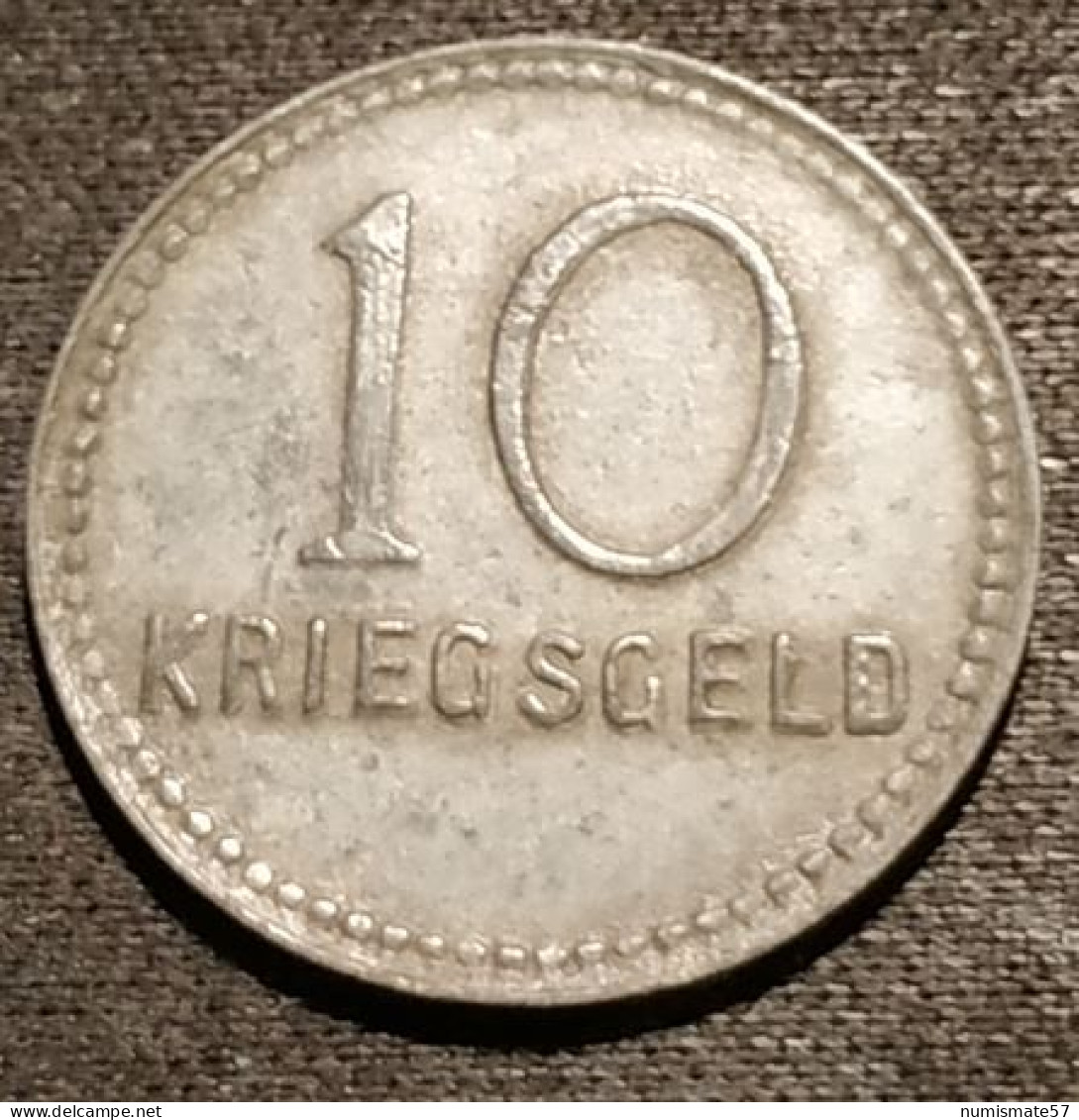 ALLEMAGNE - GERMANY - 10 Pfennig Kaiserslautern 1917 - Funck# 231.2 - ( KRIEGSGELD ) - 10 Pfennig