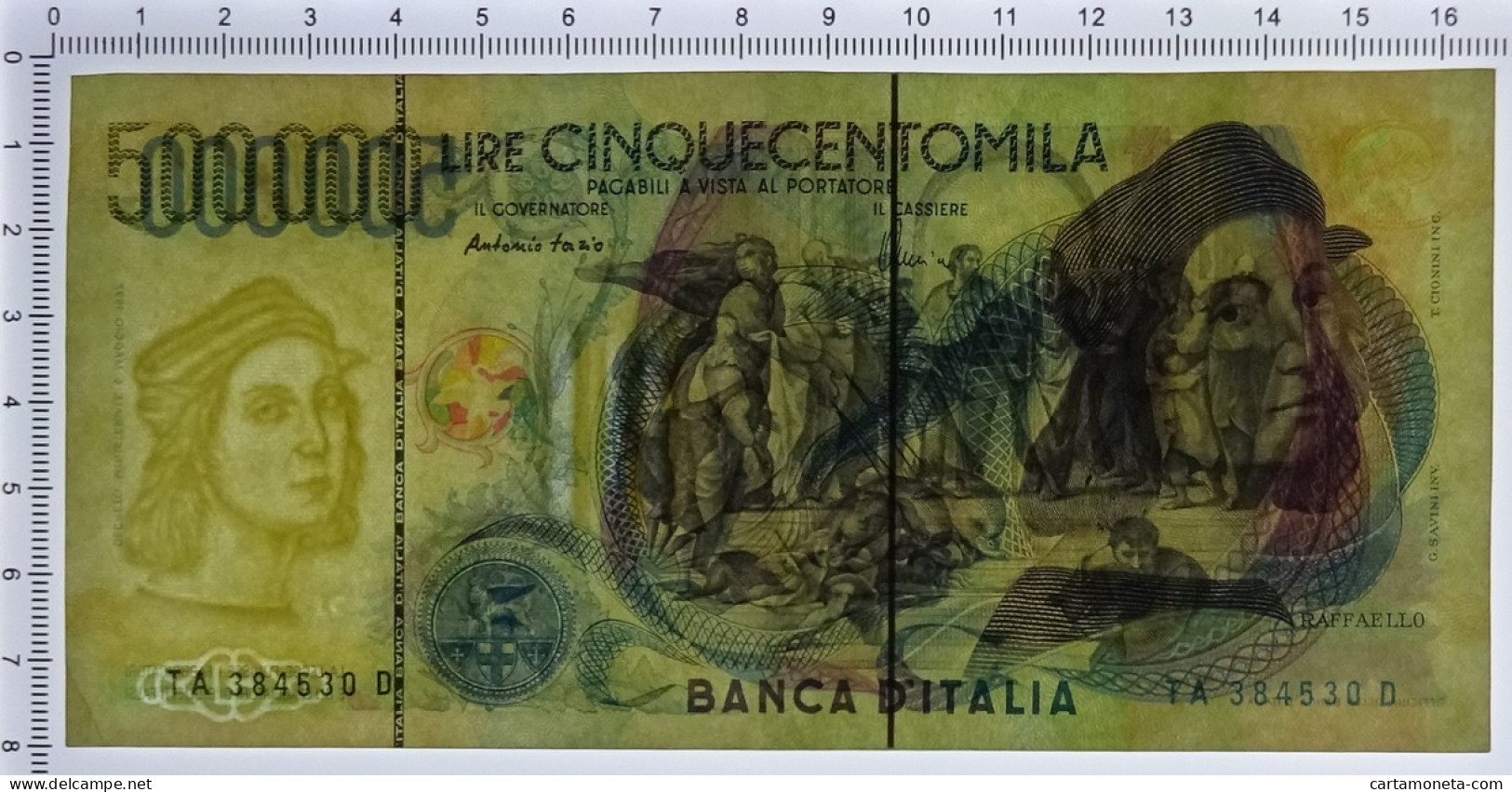 500000 LIRE BANCA D'ITALIA RAFFAELLO LETTERA A 13/05/1997 SPL - Altri & Non Classificati