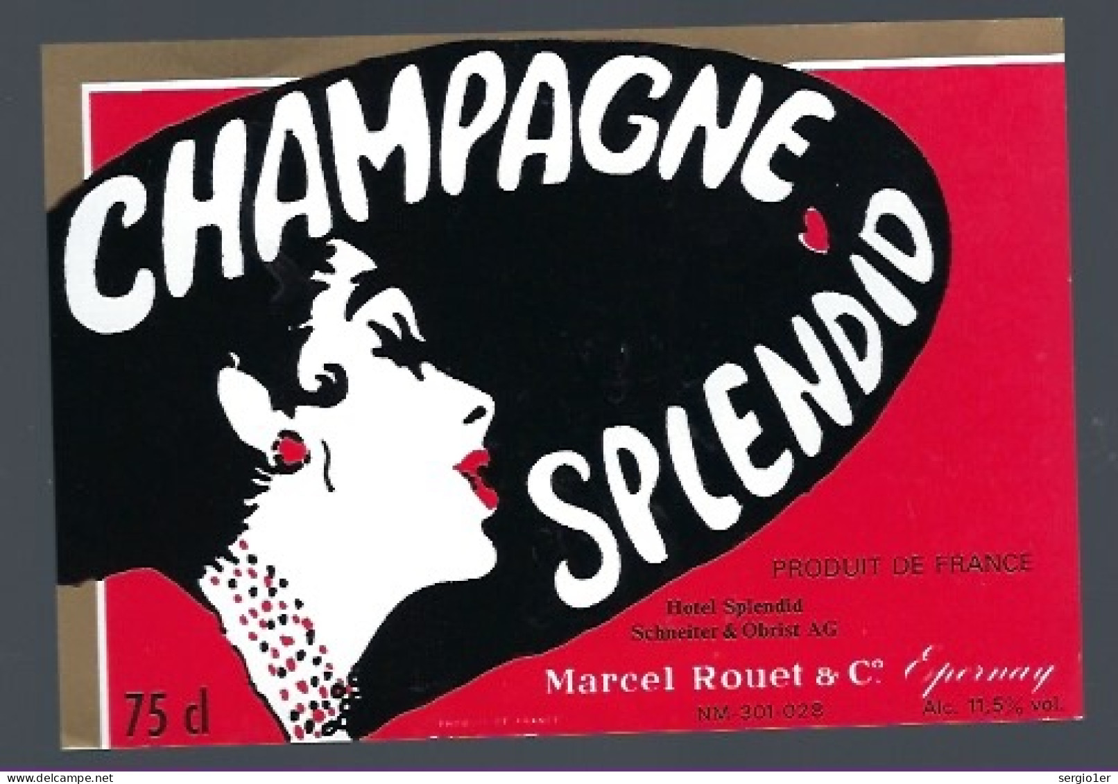 Etiquette Champagne  Splendid élaboré Par Marcel Rouet & Cie  Epernay  Marne  "version2" - Champan