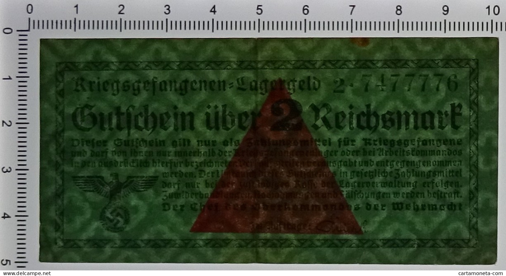 2 REICHSMARK PRIGIONIERI DI GUERRA WWII GERMANIA LAGERGELD 1939-1945 BB - Otros & Sin Clasificación