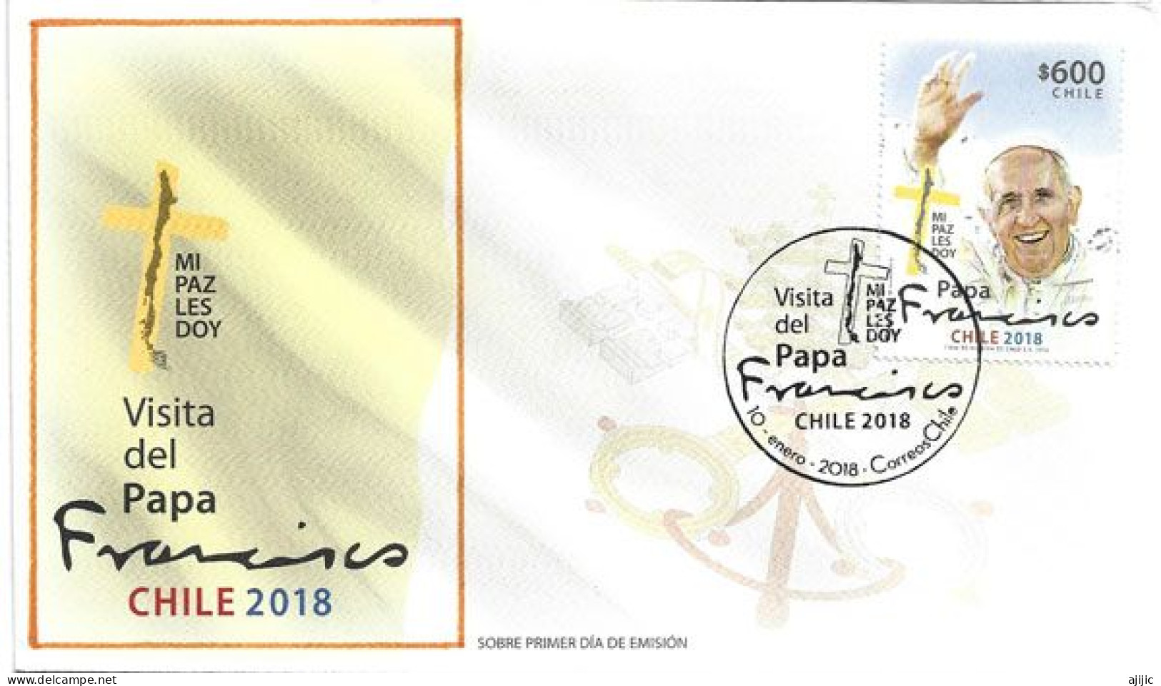 Visite Du Pape Francois Au Chili En 2018.  FDC - Cile