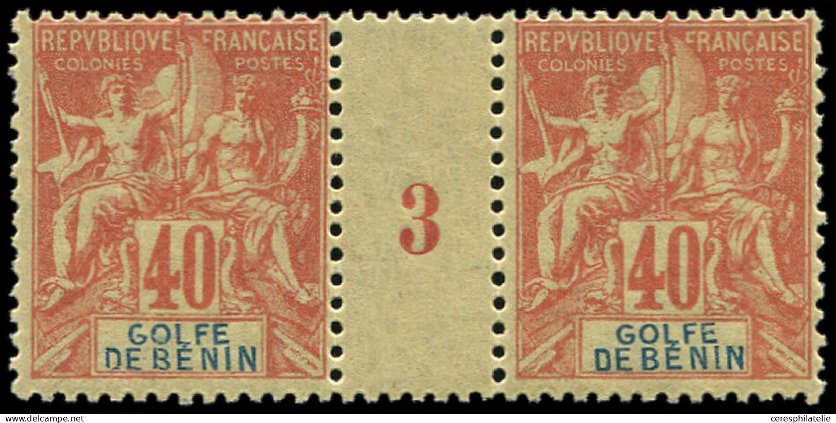 ** BENIN 29 : 40c. Rouge-orange, PAIRE Mill.3, TB - Other & Unclassified