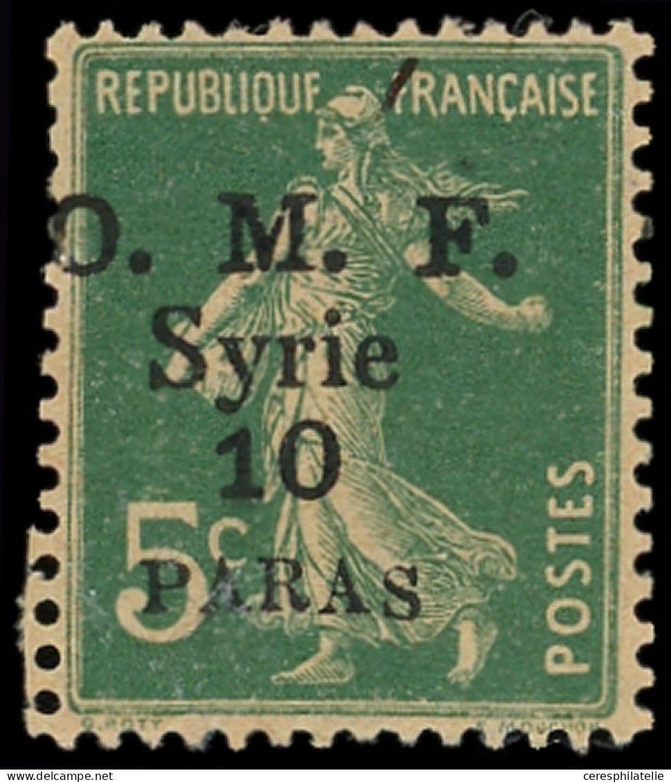 ** CILICIE 90a : 10pa. Sur 5c. Vert, Erreur SYRIE, TB. C - Altri & Non Classificati