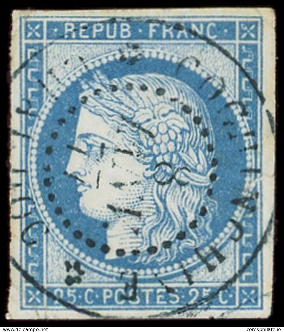 COCHINCHINE CG N°23 : Cérès 25c. Bleu, Obl. Càd COCHINCHINE-CHAUDOC 8/1/77, Inf. Déf. Dans Une Marge Sans Importance Dev - Altri & Non Classificati