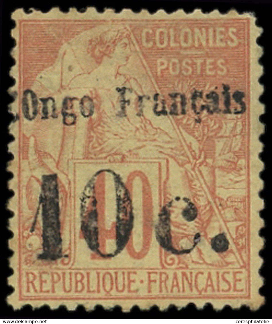 * CONGO 6 : 10c. Sur 40c. Rouge-orange, Coin Haut Légèrement Arrondi, Belle Présentation. Br - Sonstige & Ohne Zuordnung