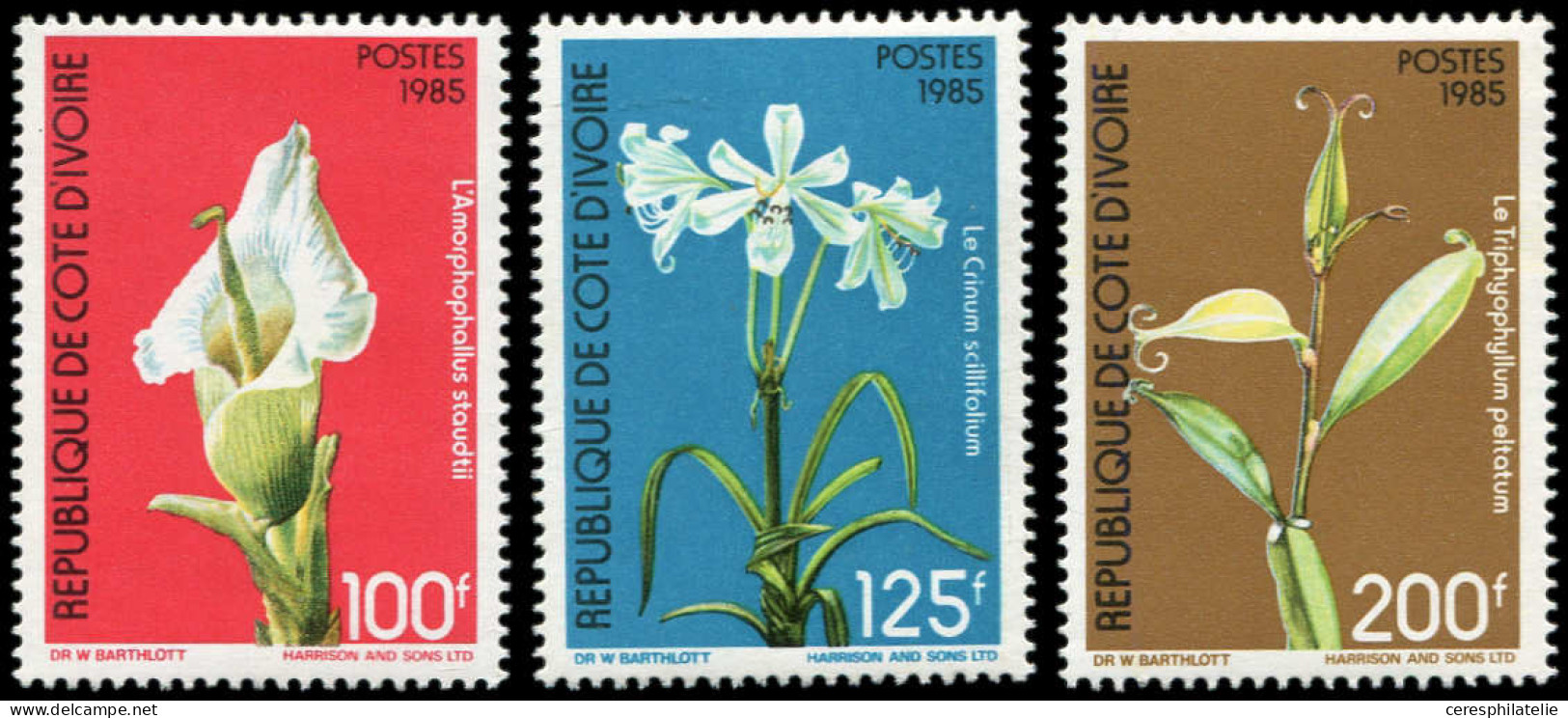 ** COTE D'IVOIRE 726A/C : Flore De 1985, TB - Sonstige & Ohne Zuordnung