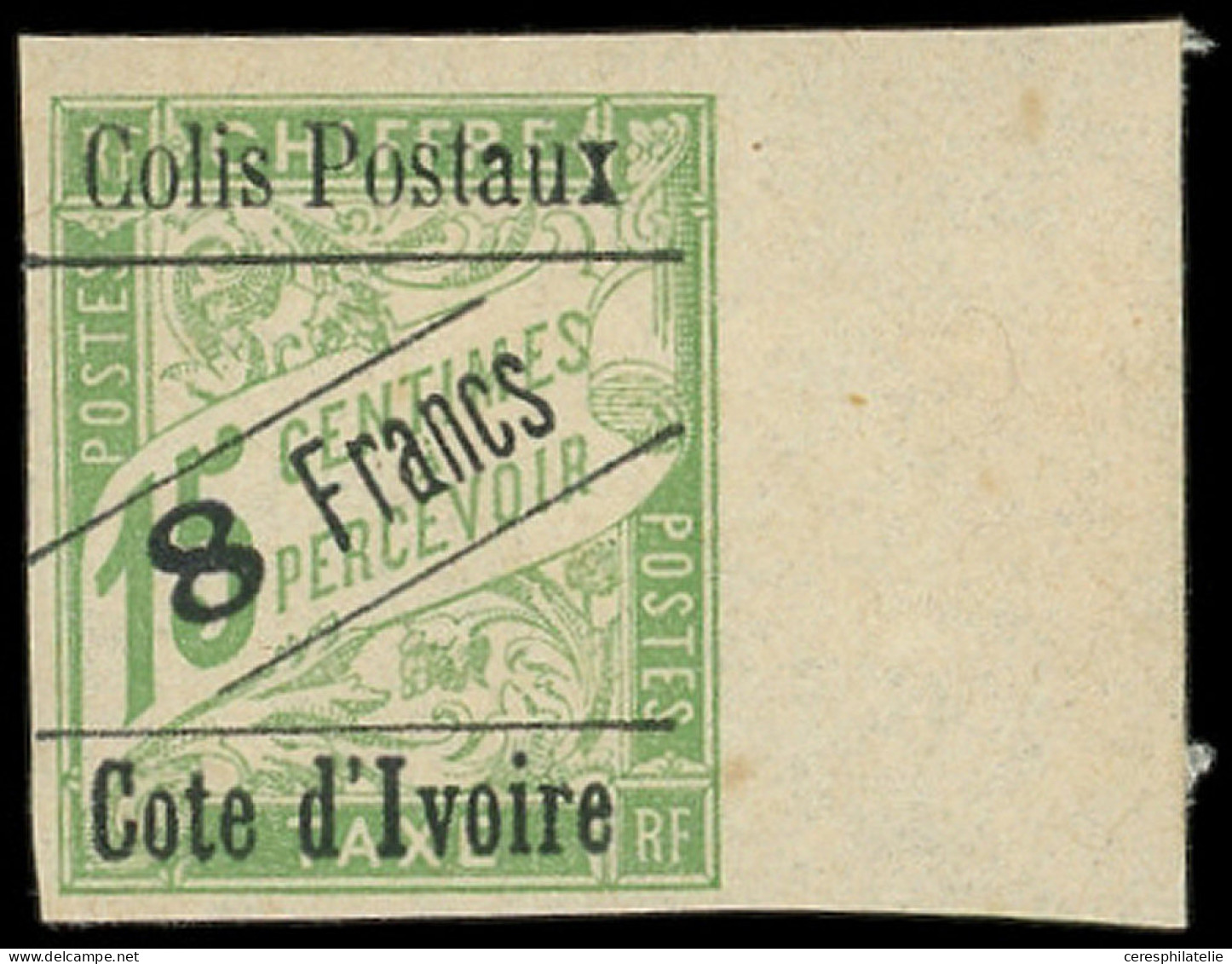 * COTE D'IVOIRE Colis Postaux 17 : 8f. Sur 15c. Vert, Bdf, Inf. Ch., TTB - Altri & Non Classificati