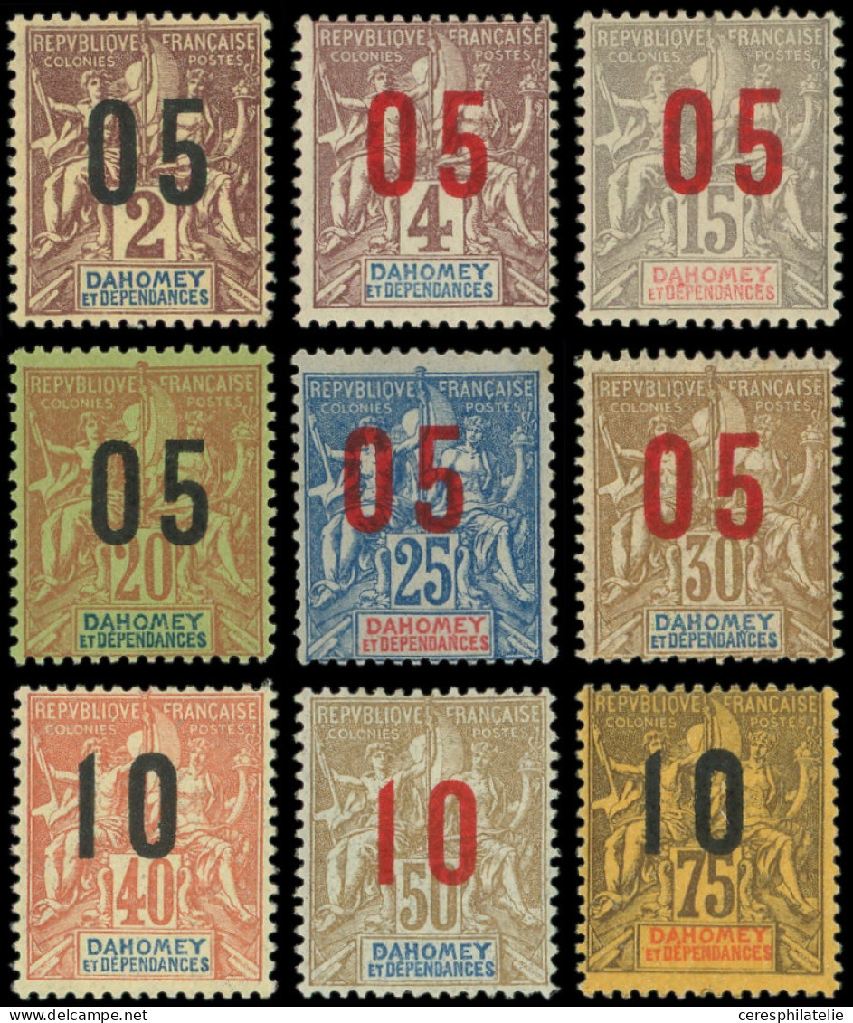 * DAHOMEY 33A/42A (sf. 41A) : Chiffres ESPACES, TB - Other & Unclassified