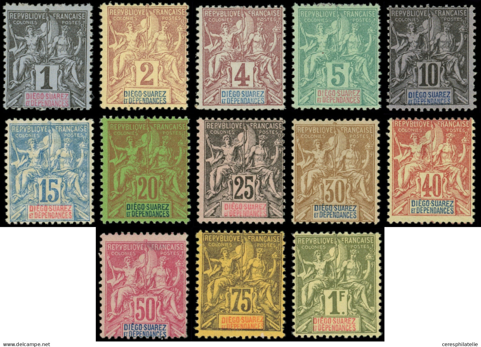 * DIEGO SUAREZ 25/37 : Série Groupe De 1893, N°29/30 Et 32/35 (*), TB - Otros & Sin Clasificación