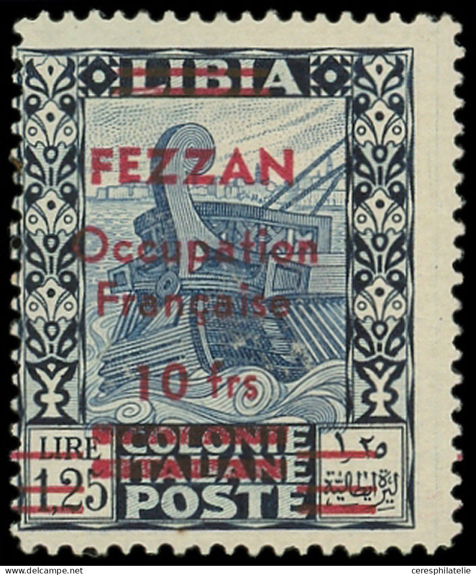 ** FEZZAN 8 : 10f. Sur 1l25 Bleu-noir Et Outremer, TB - Other & Unclassified