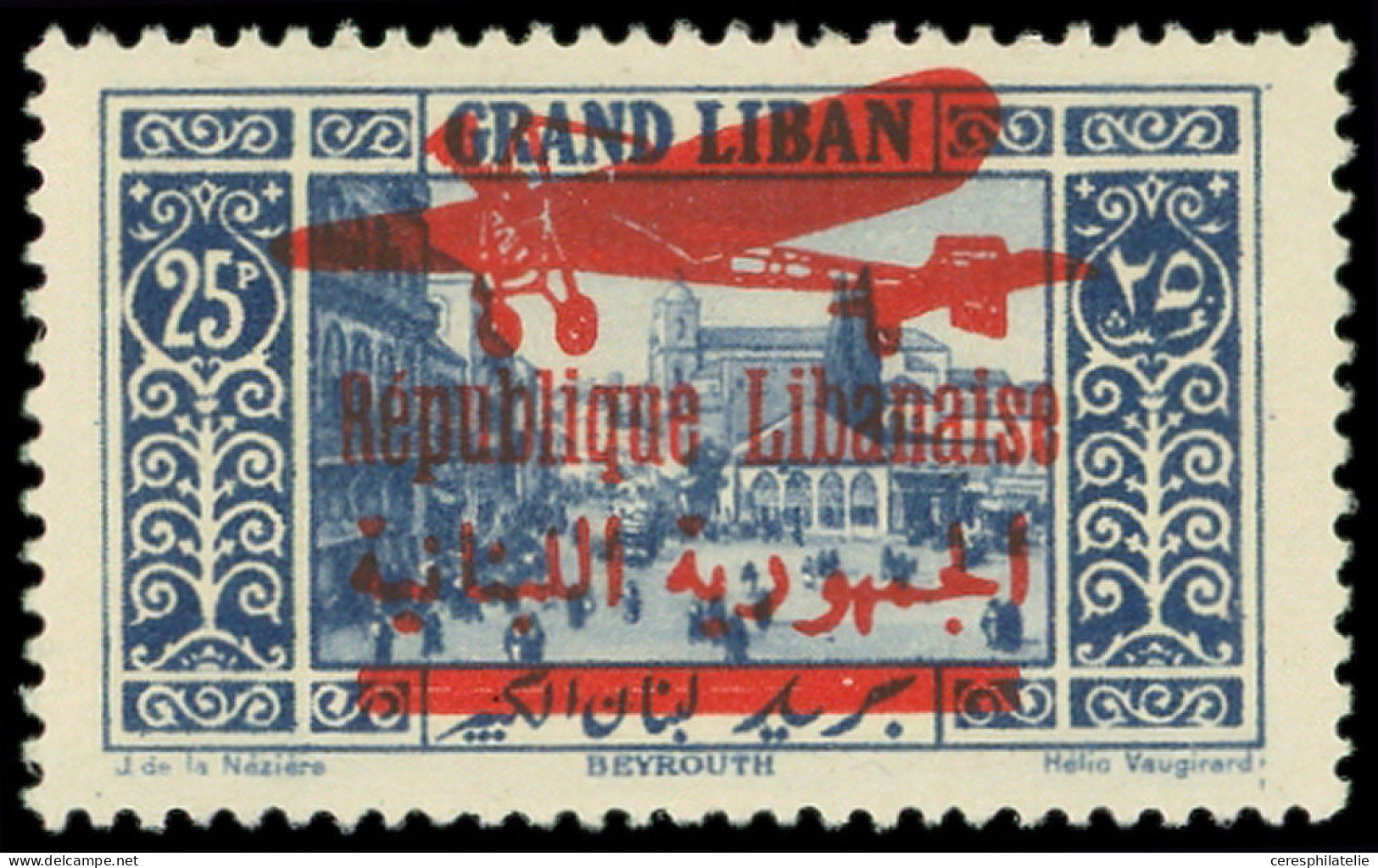 * GRAND LIBAN PA 37 : 25p. Bleu, TB. Br - Sonstige & Ohne Zuordnung