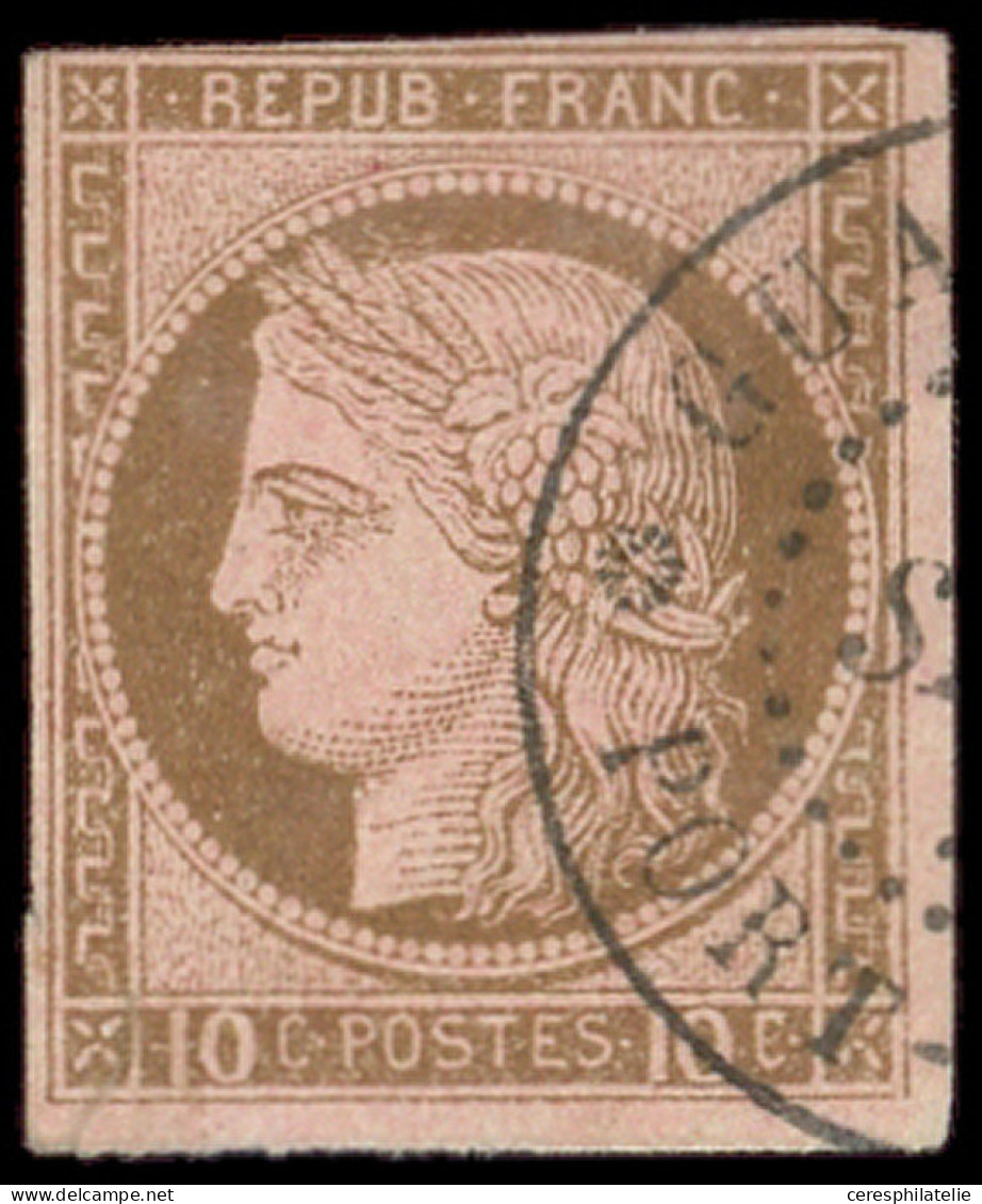 GUADELOUPE CG N°18 10c. Brun Sur Rose, Léger Clair Sur Une Marge, Obl. Càd PORT LOUIS, Rare Bureau, TB - Sonstige & Ohne Zuordnung