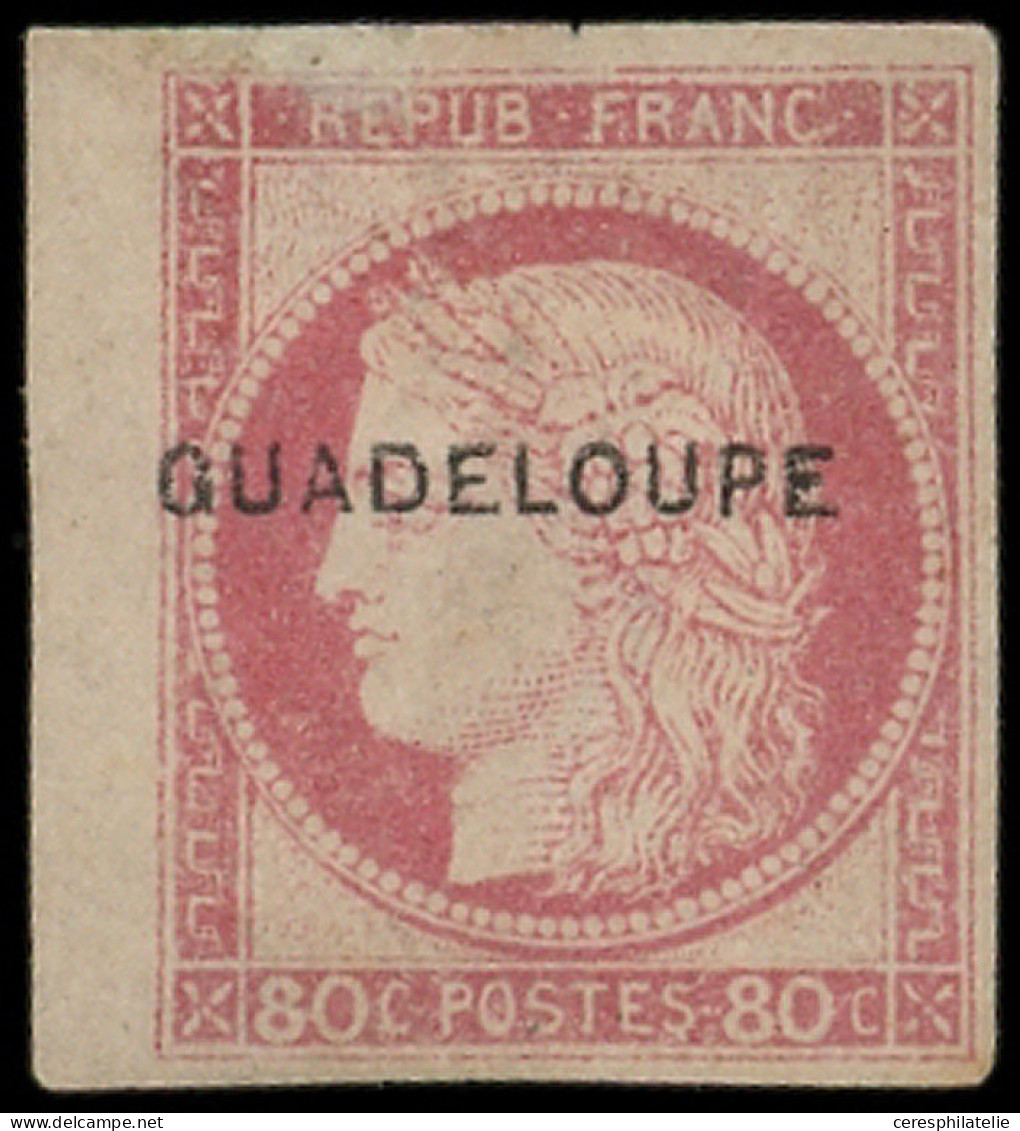 (*) GUADELOUPE 13 : 80c. Rose, Surch. GUADELOUPE, Bdf, Légers Clairs, B - Autres & Non Classés