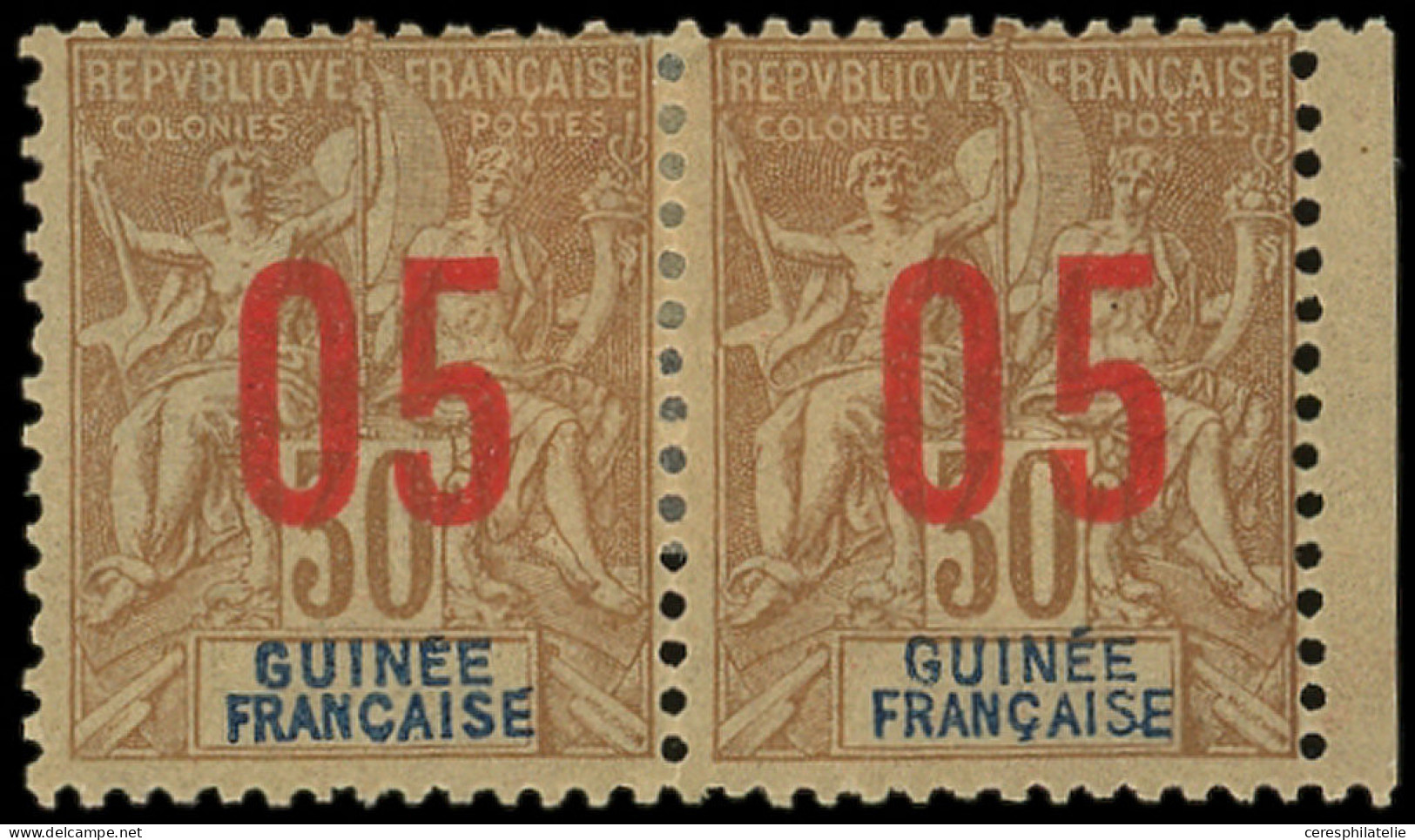 * GUINEE 52Aa : 05 Sur 30, Chiffres ESPACES Petit Bdf Tenant à Normal (une Dc), TB - Otros & Sin Clasificación