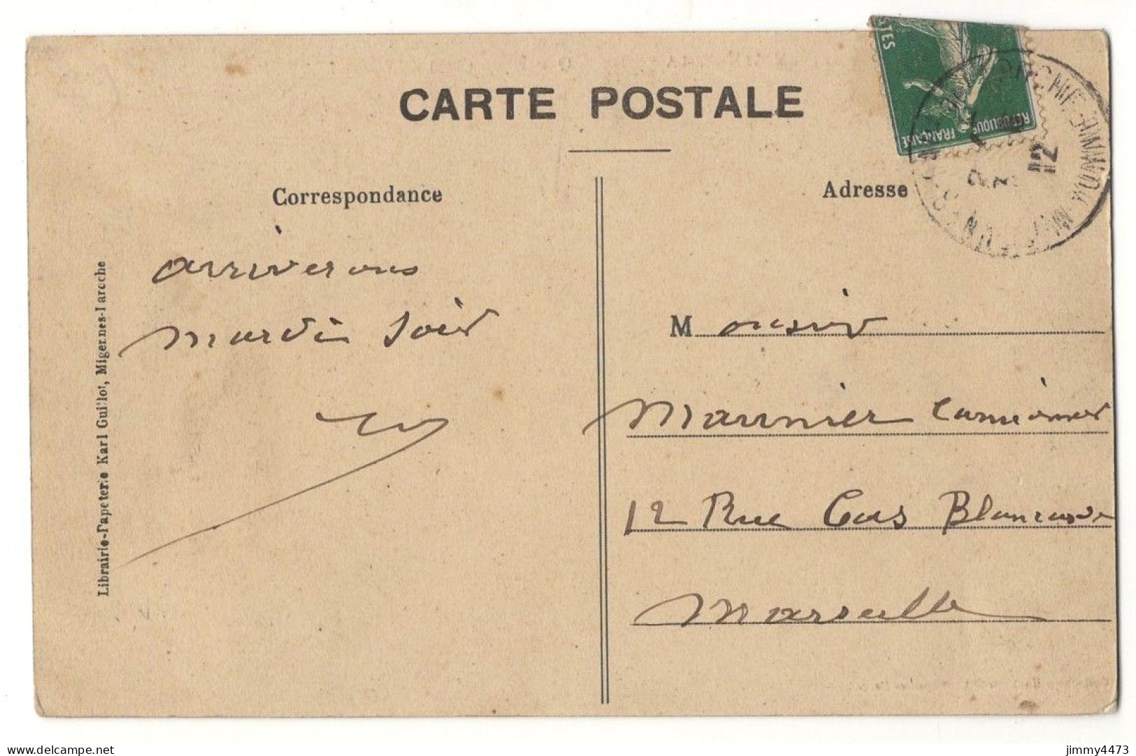 CPA - MIGENNES-LA ROCHE En 1912 - Quartier Du Canal - L' Ecluse - N° 105 - Edit. Lib.-Papeterie Karl Gui'lot - Migennes