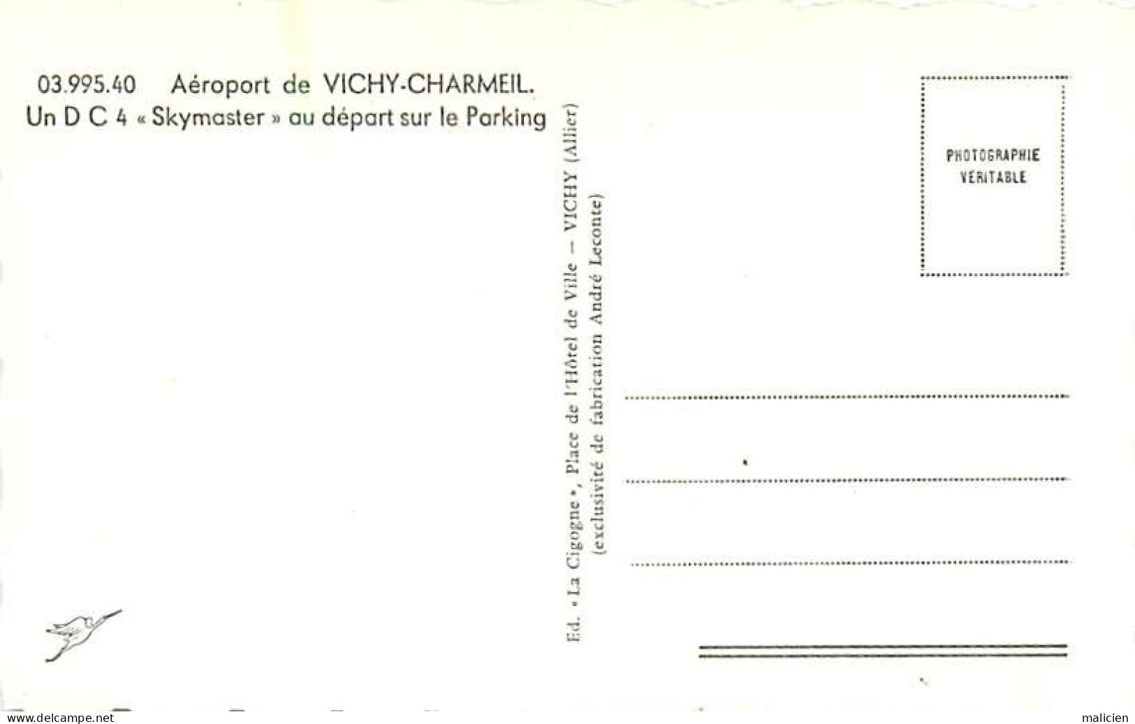 - Thèmes Div -ref-V V797- Aviation - Aéroport De Vichy Charmeil - Allier - Un D C Skymaster Au Départ - Avions - - Aerodrome