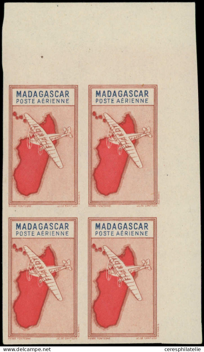 ** MADAGASCAR PA 33 : Sans La Valeur, BLOC De 4 NON DENTELE Cdf, TB - Other & Unclassified