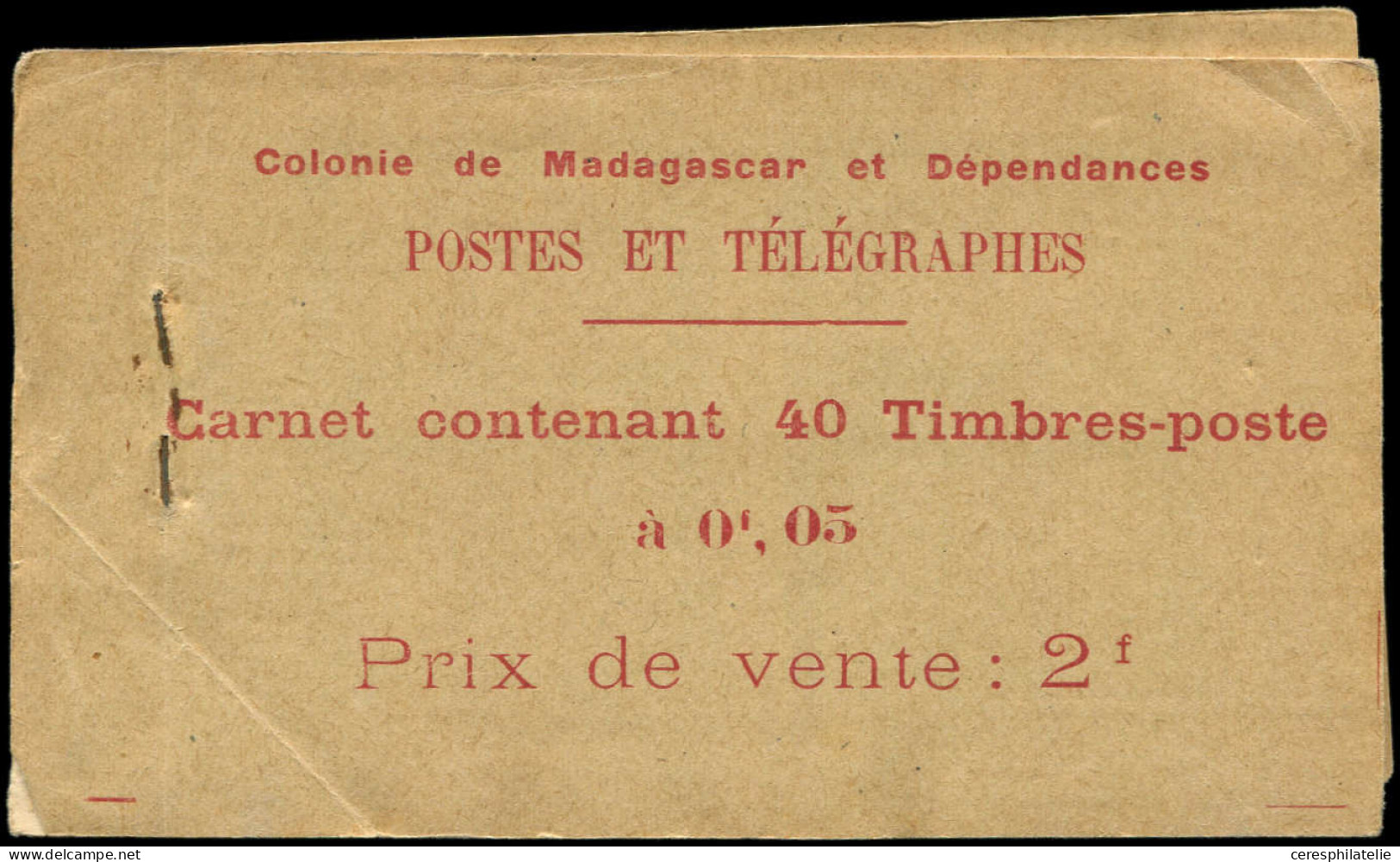 MADAGASCAR Carnet C131 : 5c. Noir Et Rouge, Carnet De 40, TB - Autres & Non Classés