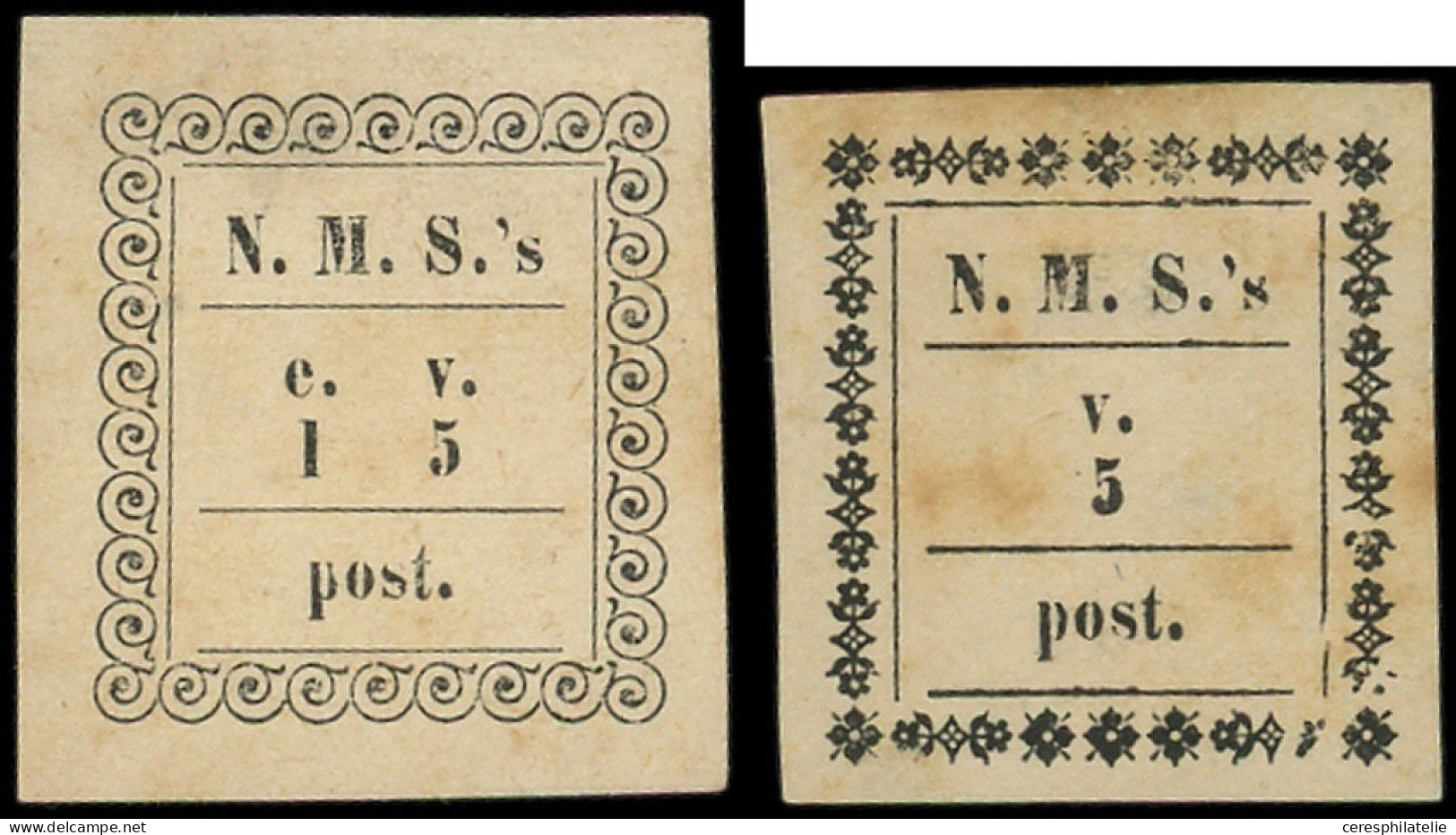 * MADAGASCAR Timbres Des Missionnaires Norvégiens 1/2 : 5v. Noir Et 1e. 5v. Noir, TB - Autres & Non Classés