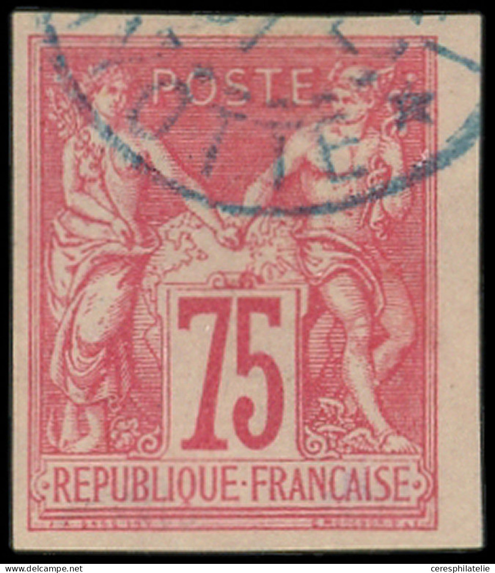 MAYOTTE CG N°28 : 75c. Rose Obl. Càd Bleu MAYOTTE, Signatures Dont Br, Superbe - Altri & Non Classificati