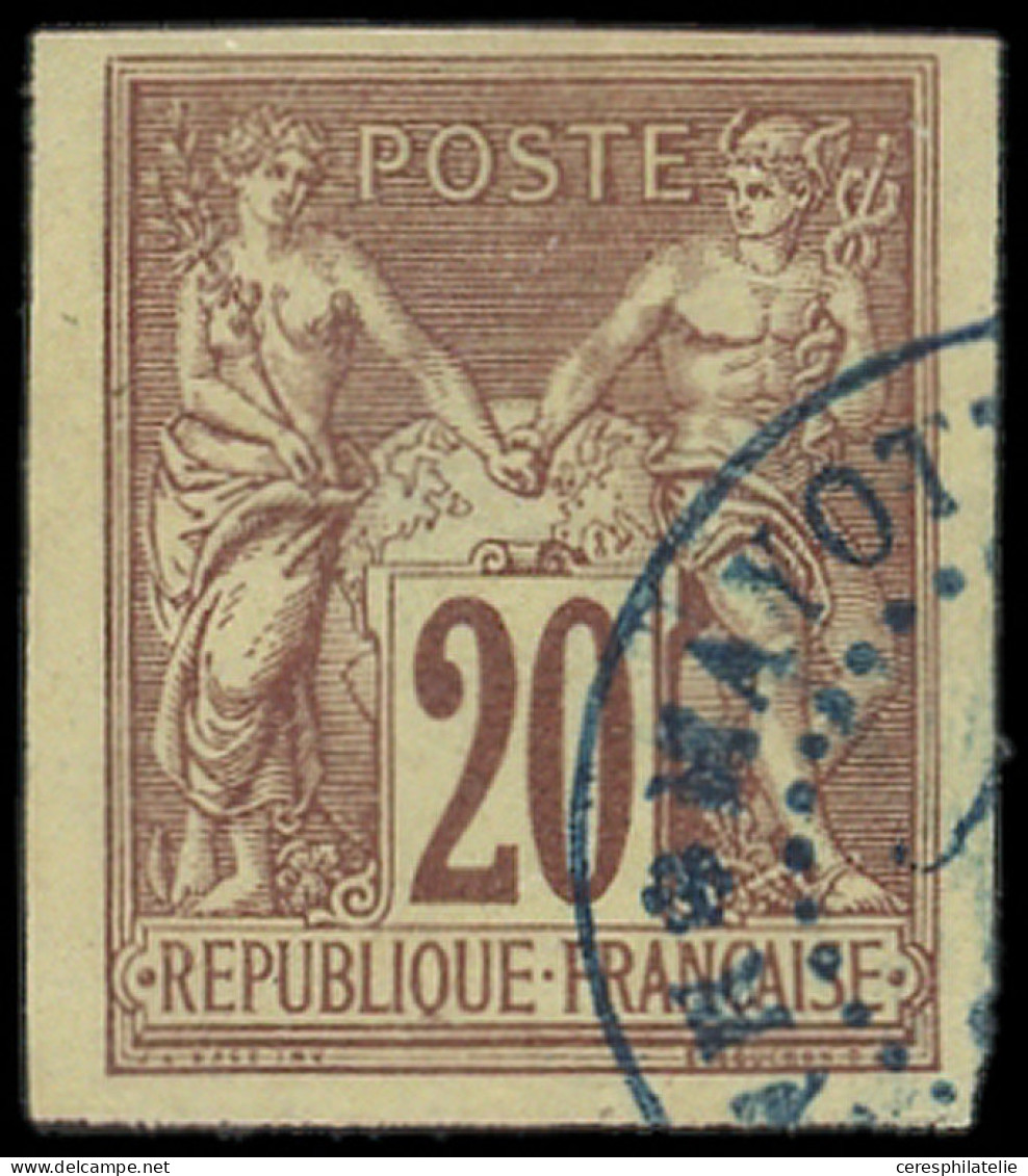 MAYOTTE CG N°34 : 20c. Brun, Obl. Càd Bleu MAYOTTE, TTB - Altri & Non Classificati