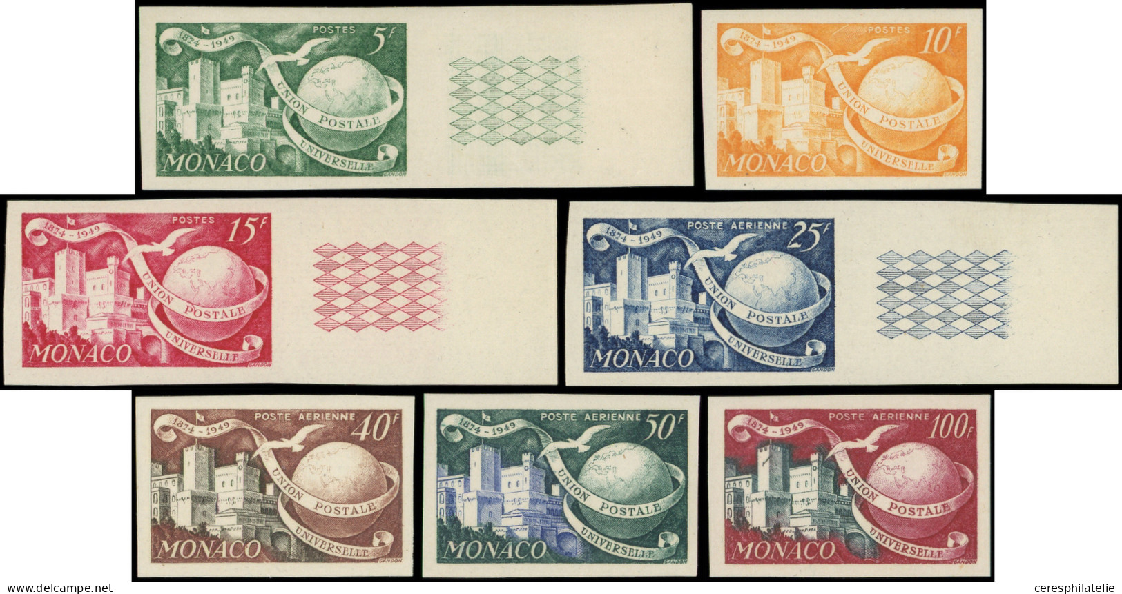 ** MONACO 332/33 Et PA 45/48 : UPU 1949, NON DENTELES, TB - Unused Stamps