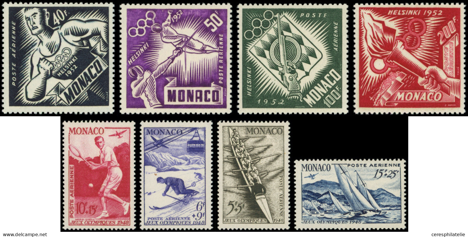 ** MONACO PA 32/35 Et 51/54 : Série J.O. De Londres Et D'Helsinki, TB - Airmail