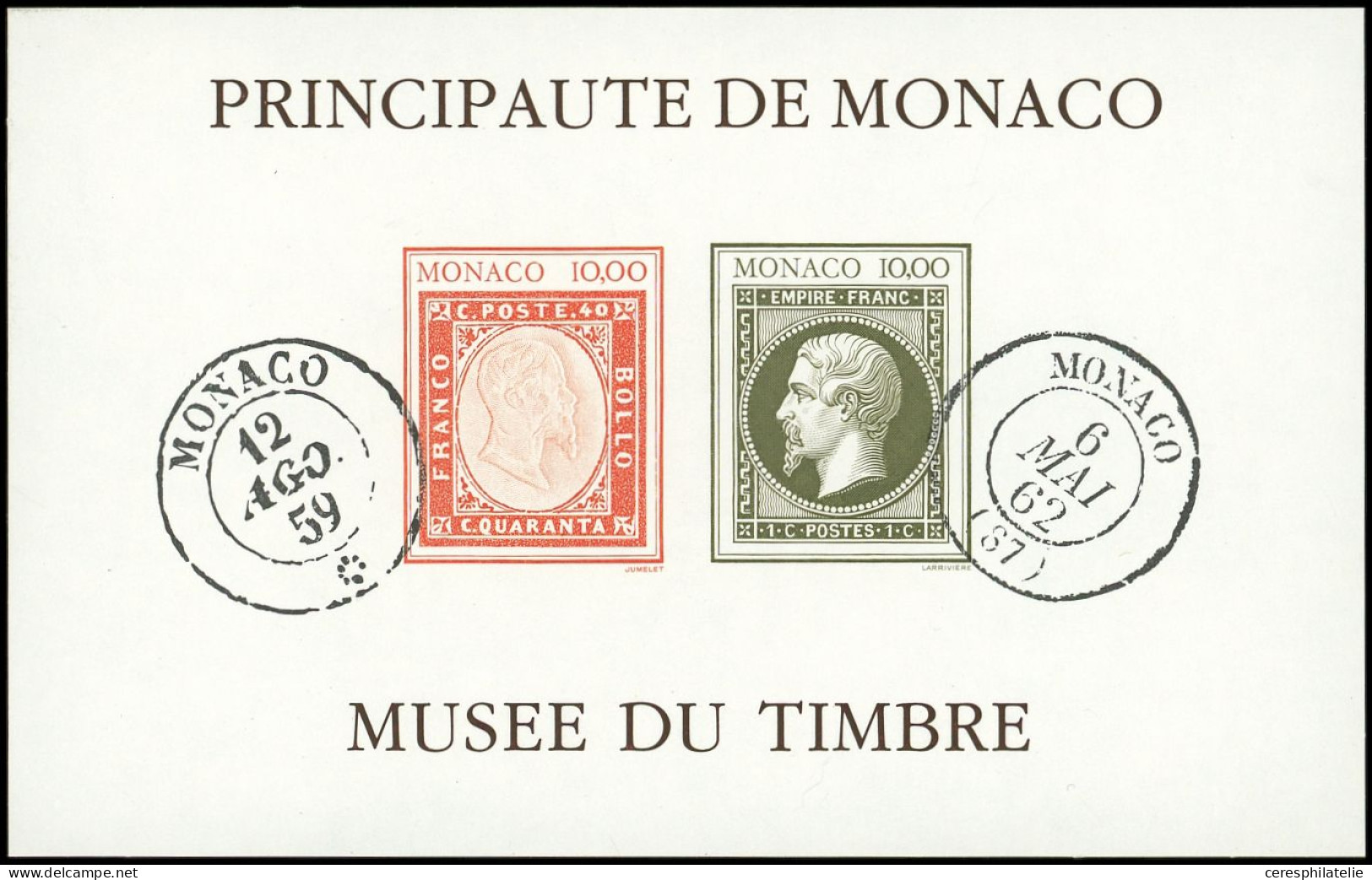 ** MONACO BF 58a : Musée De Timbre, NON DENTELE, TB - Blocs