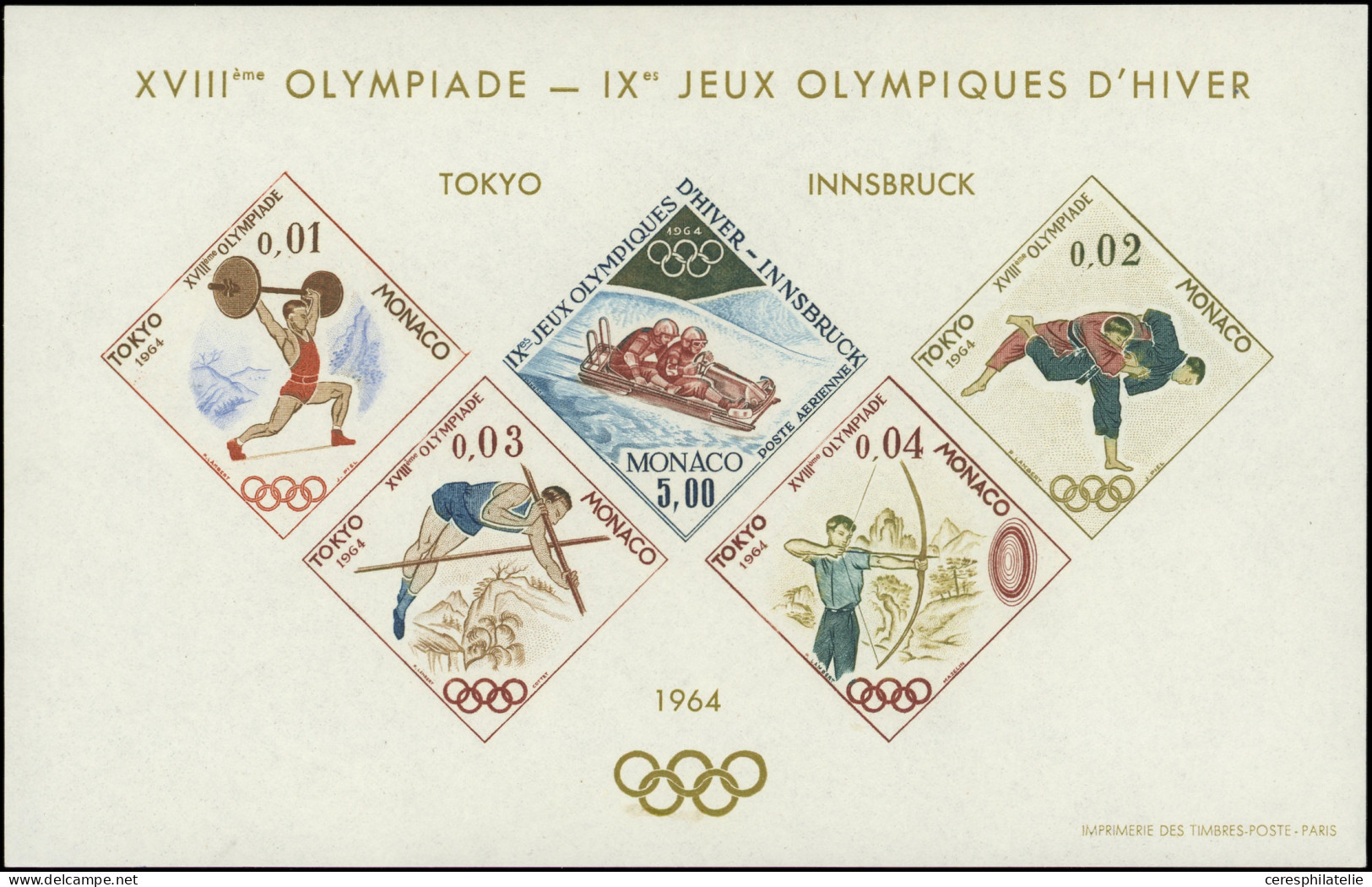 ** MONACO BF Spéciaux 7 : J.O De Tokyo, TB - Blocks & Sheetlets