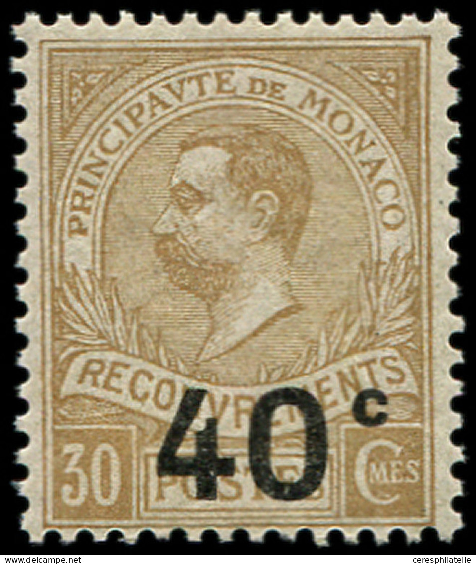 * MONACO Taxe 12a : 40c. S. 30c. Bistre, SANS POINT Après C, TB - Postage Due