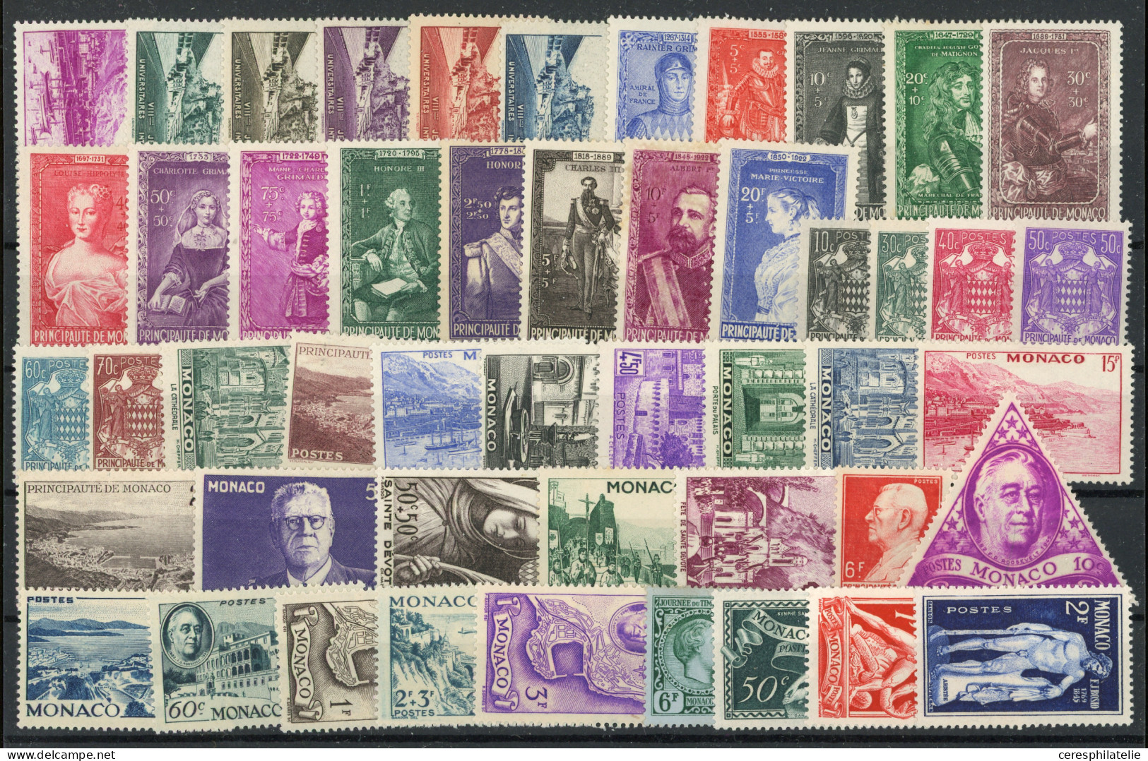 ** MONACO Collection Sur Plaquettes De 1885 à 1959, Dont N°5, TB - Collezioni & Lotti