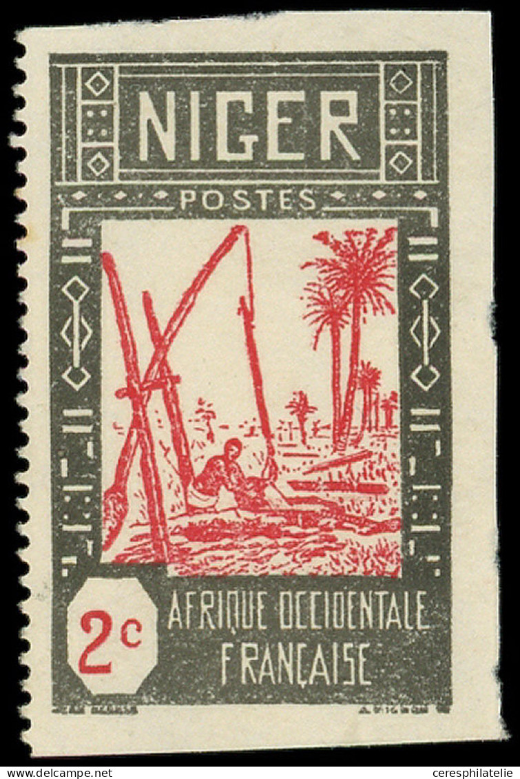 * NIGER 30 : 2c. Noir Et Rouge, NON DENTELE 3 COTES, Gomme Coloniale, TB - Other & Unclassified