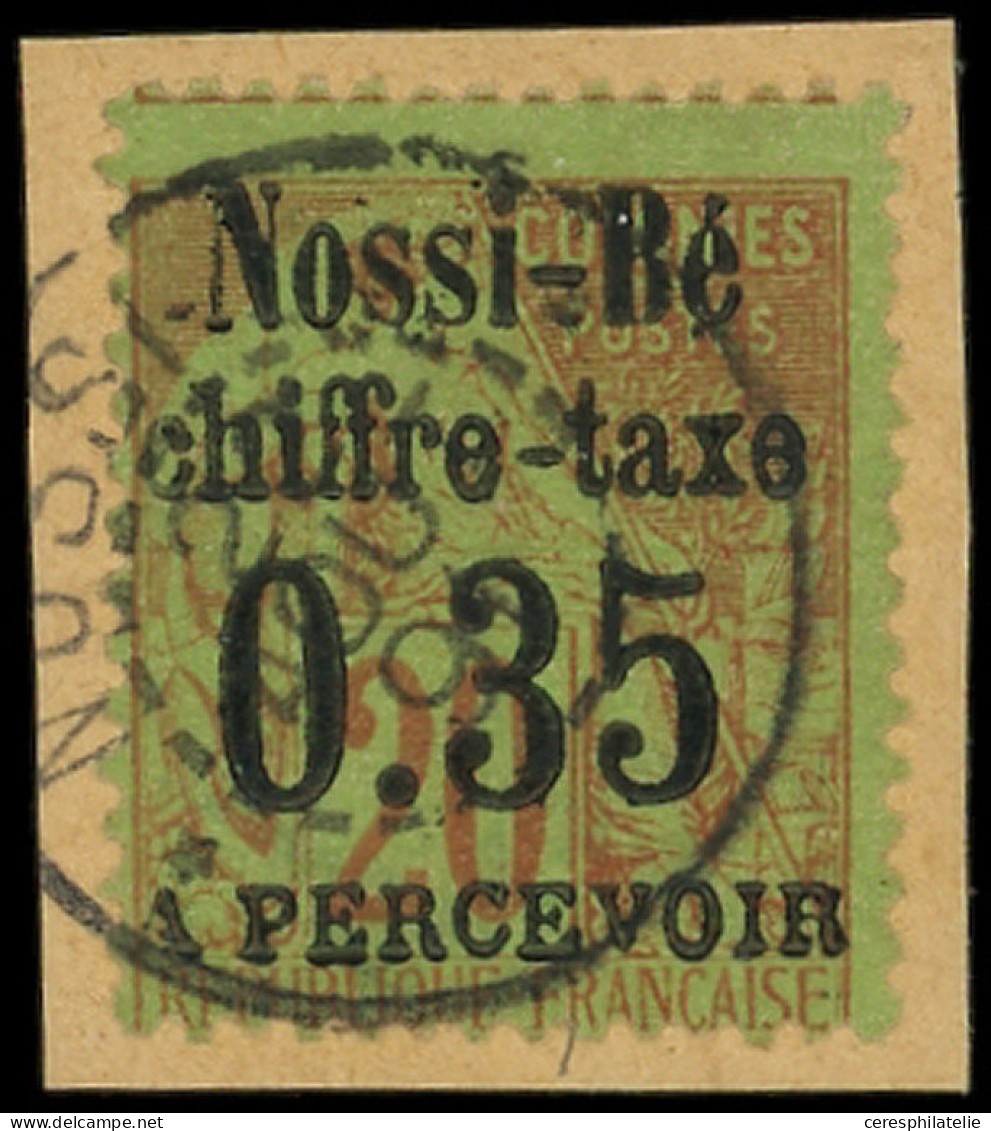 NOSSI-BE Taxe 5 : 0,35 Sur 20c. Brique Sur Vert, Obl. S. Fragt, TB. Br - Autres & Non Classés