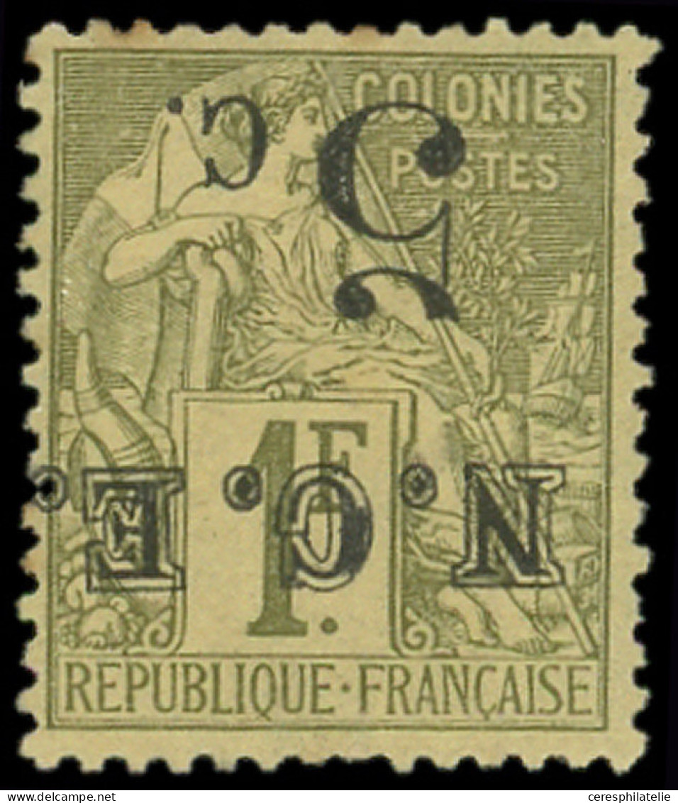 * NOUVELLE CALEDONIE 10a : 5c. Sur 1f. Olive, Surcharge RENVERSEE, TB - Unused Stamps